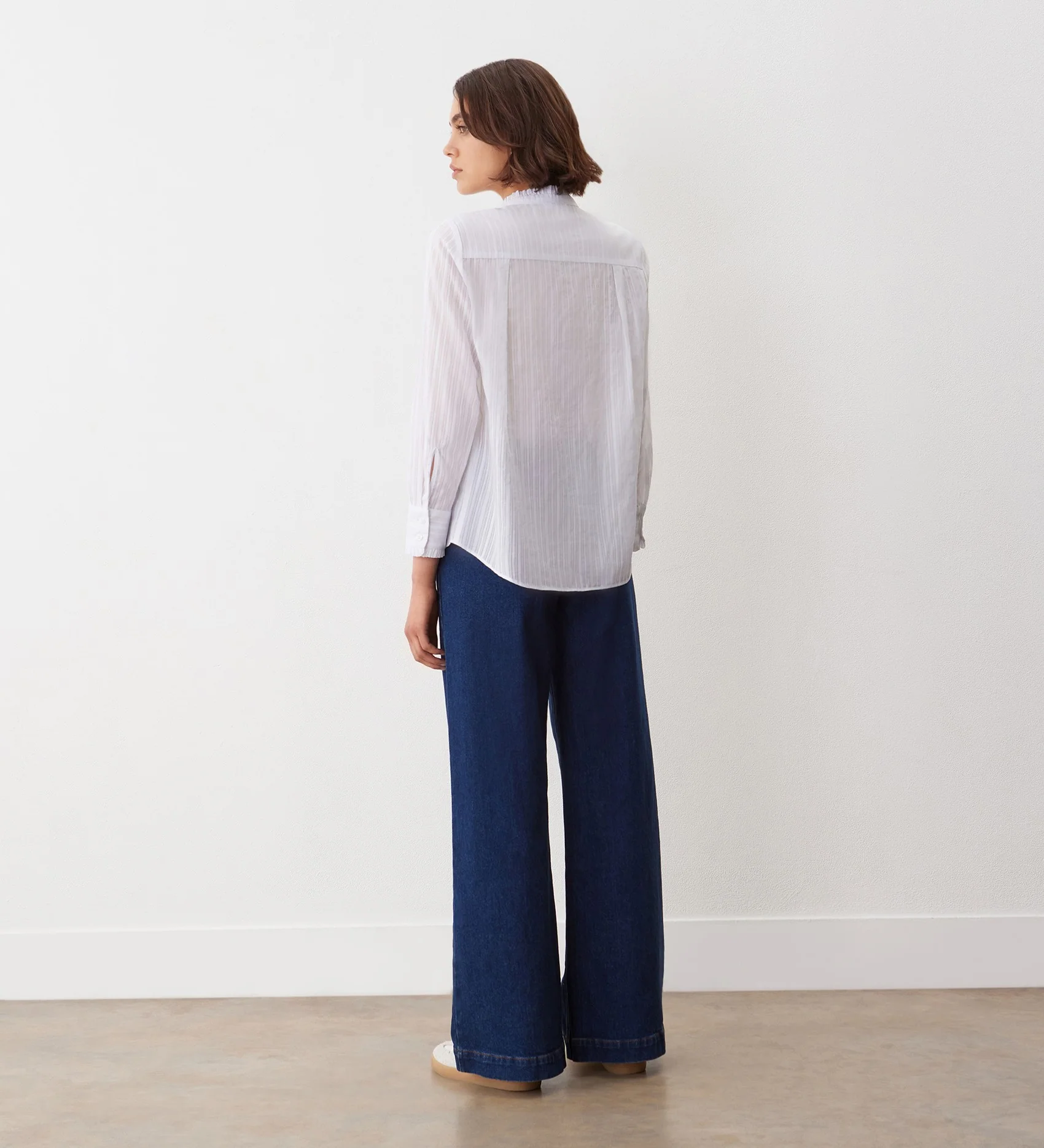 Megan White Cotton Stripe Shirt - Image 5