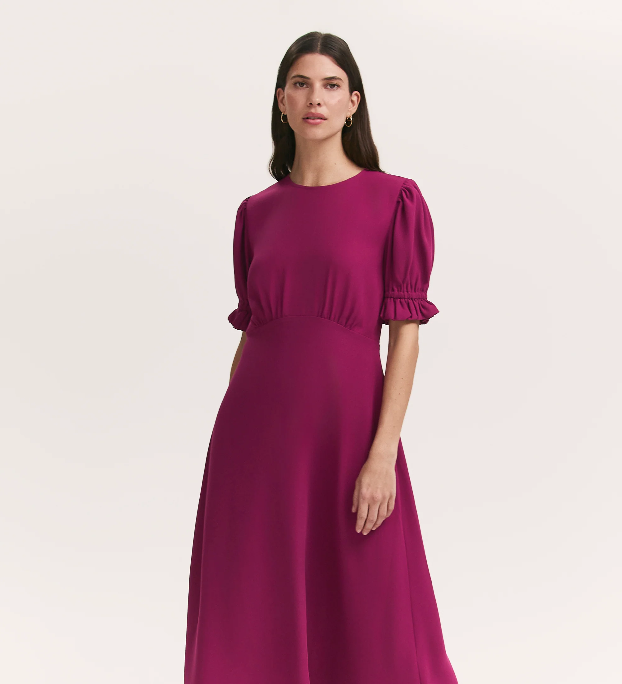 Mela Berry Chiffon Midi Tea Dress - Image 2