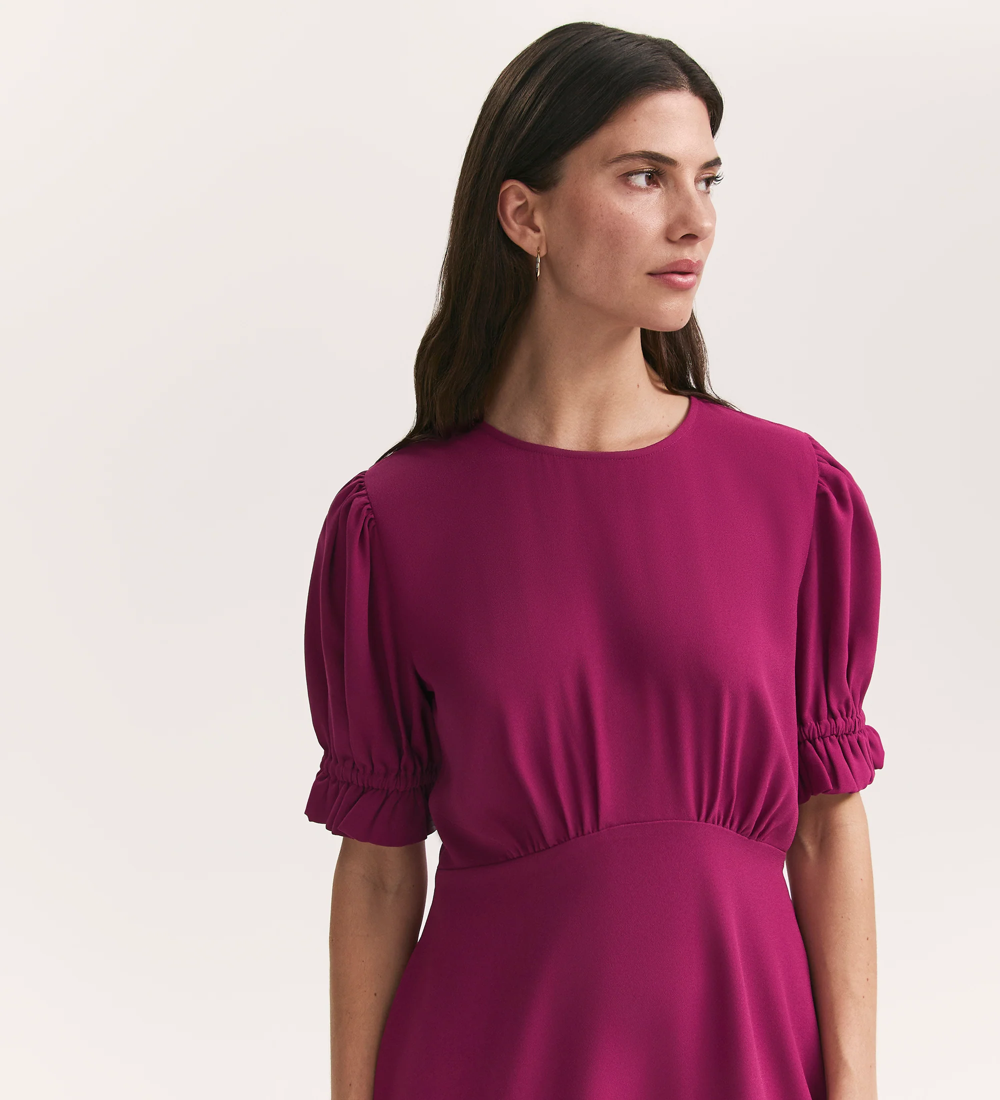 Mela Berry Chiffon Midi Tea Dress - Image 3