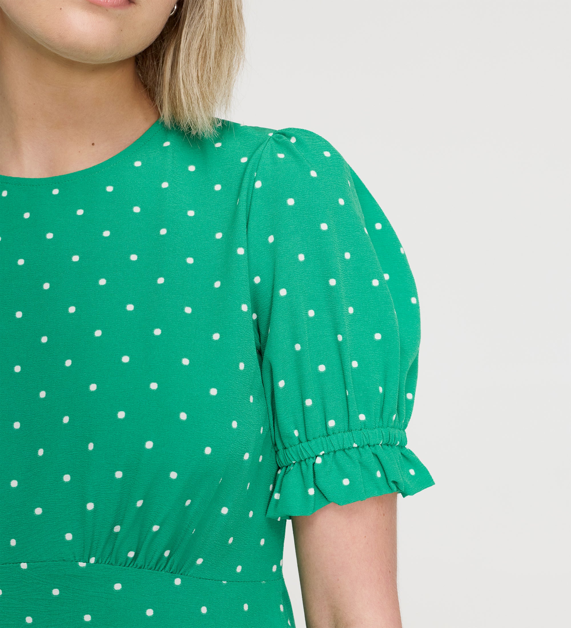 Mela Green Polka Dot Midi Tea Dress - Image 4
