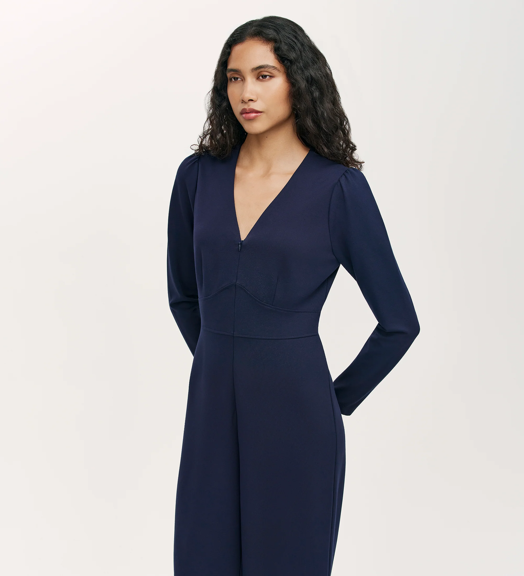 Melly Navy Ponte Jersey Jumpsuit - Image 3