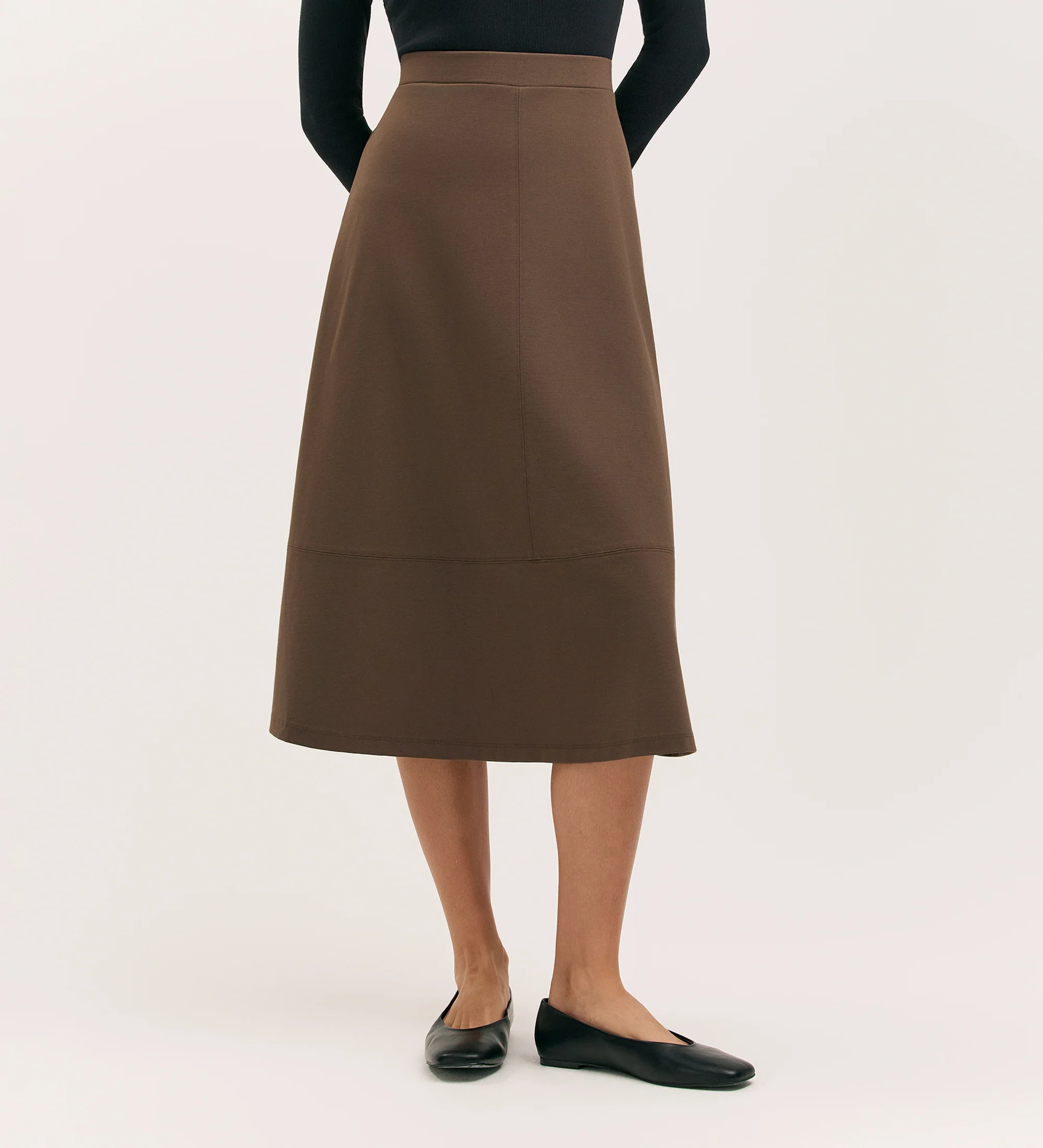 Mikia Mole Ponte Jersey Midi Skirt - Image 2