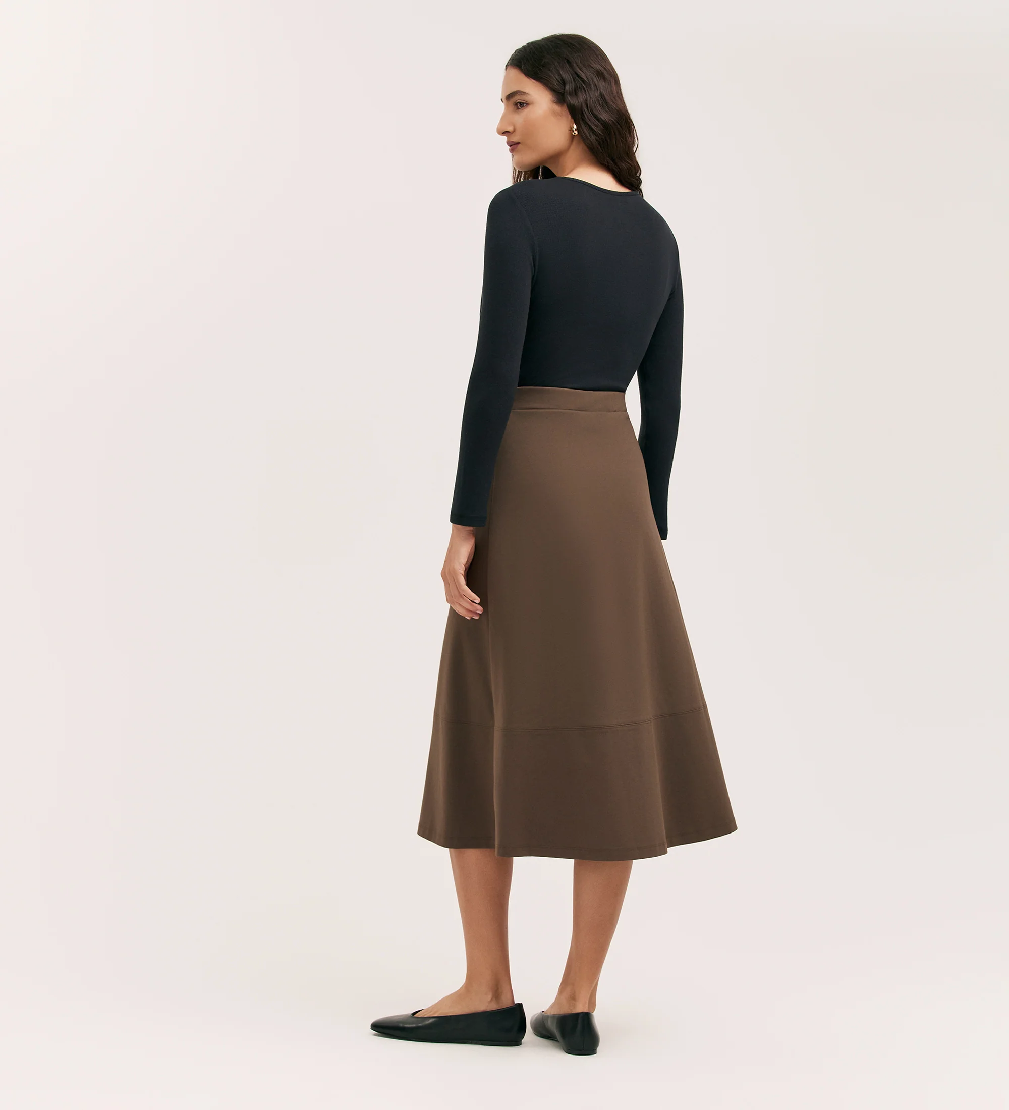 Mikia Mole Ponte Jersey Midi Skirt - Image 5