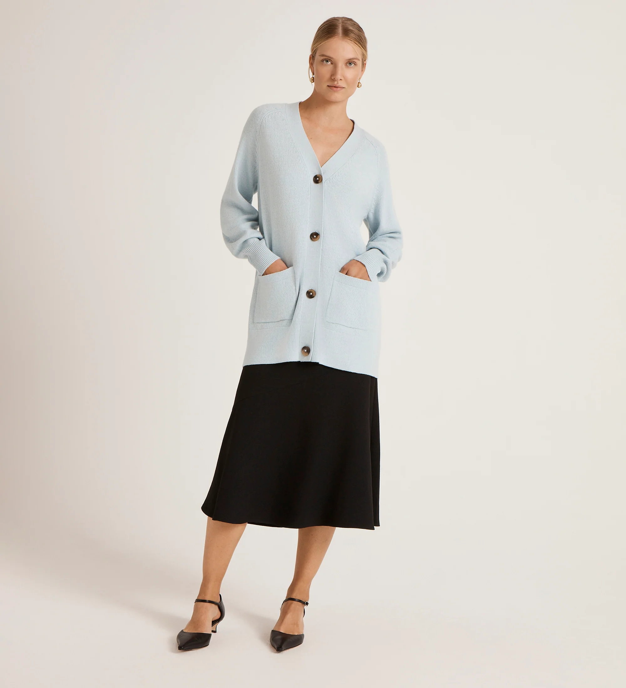 Mila Light Blue Knitted Cardigan - Image 2