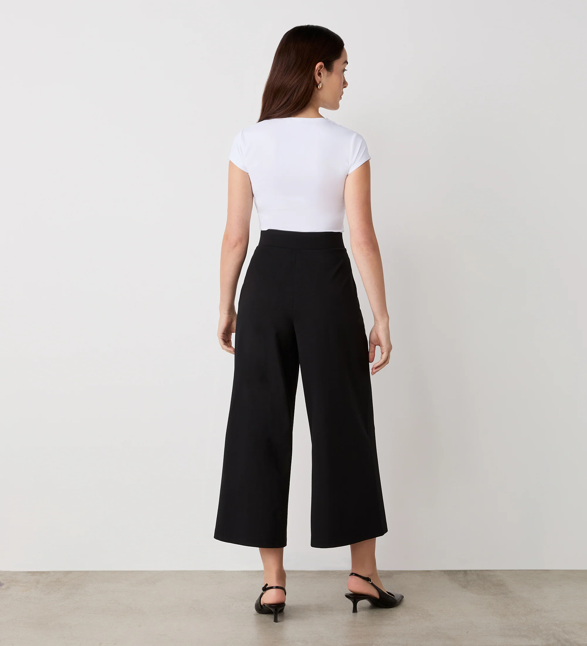 Miribel Black Cropped Ponte Jersey Trousers - Image 4