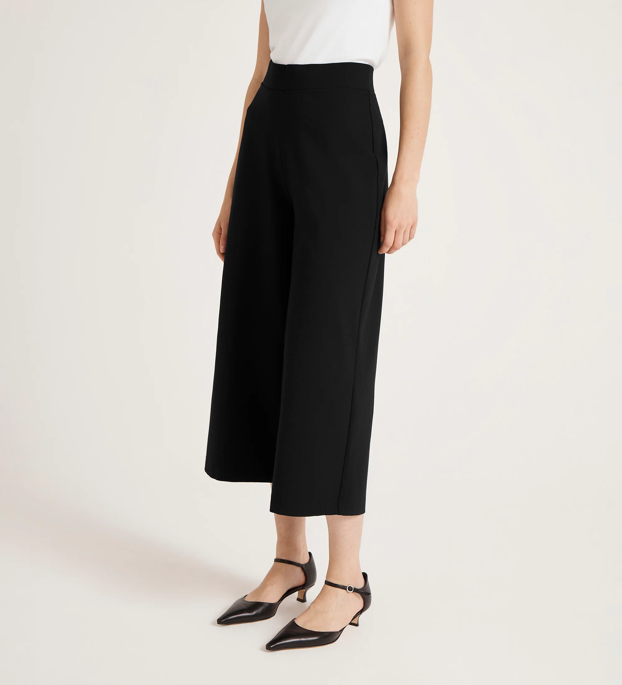 Miribel Black Ponte Jersey Wide Leg Trousers - Image 3
