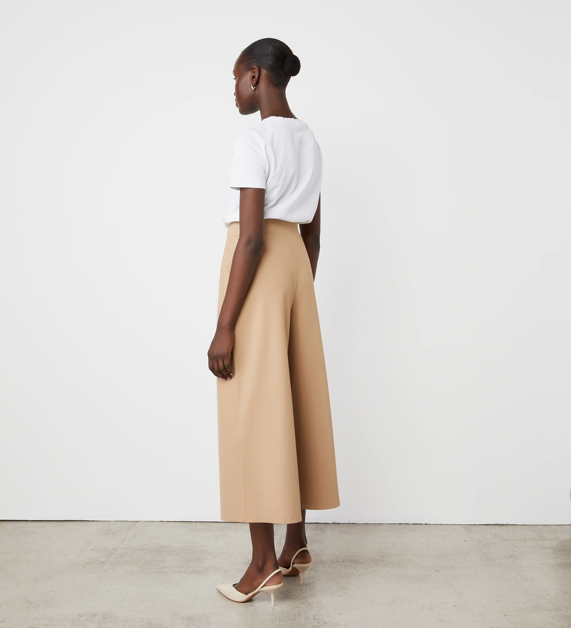 Miribel Camel Cropped Ponte Jersey Trousers - Image 4