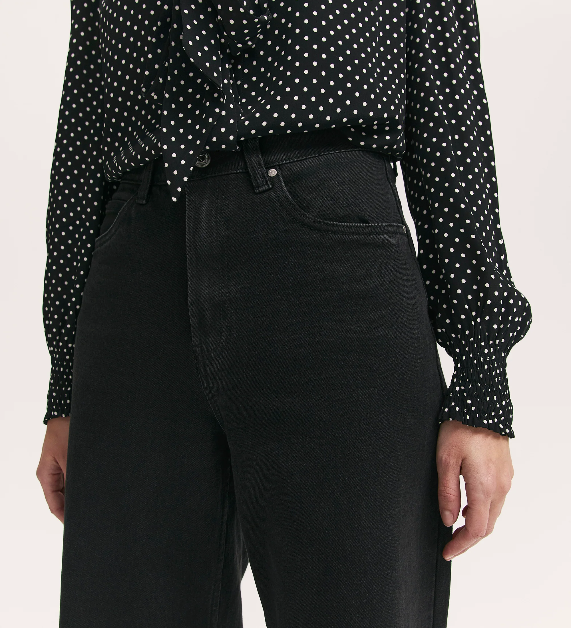 Monica Black Wide Leg Jeans - Image 3