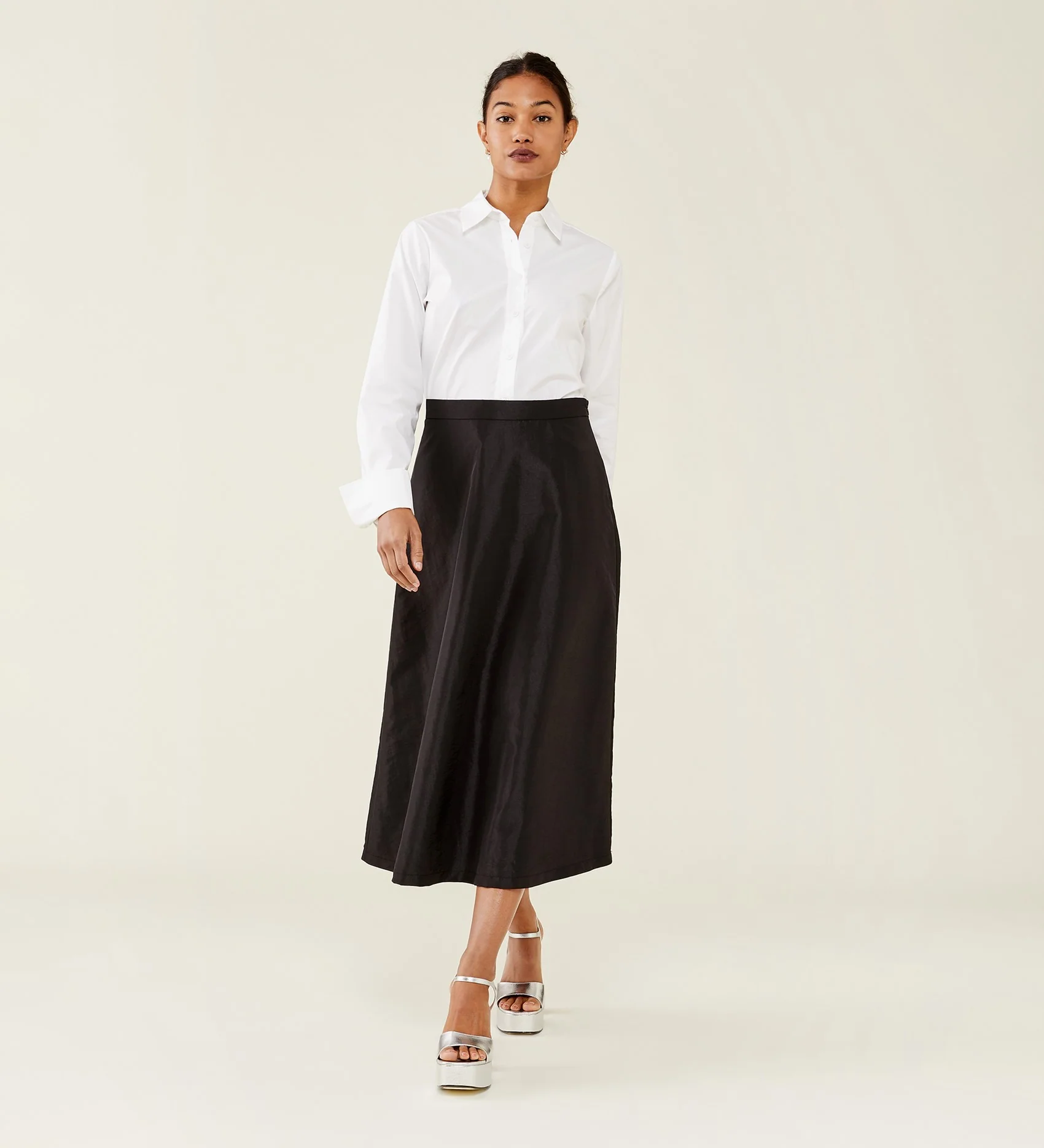 Naia Black Taffeta Skirt - Image 2
