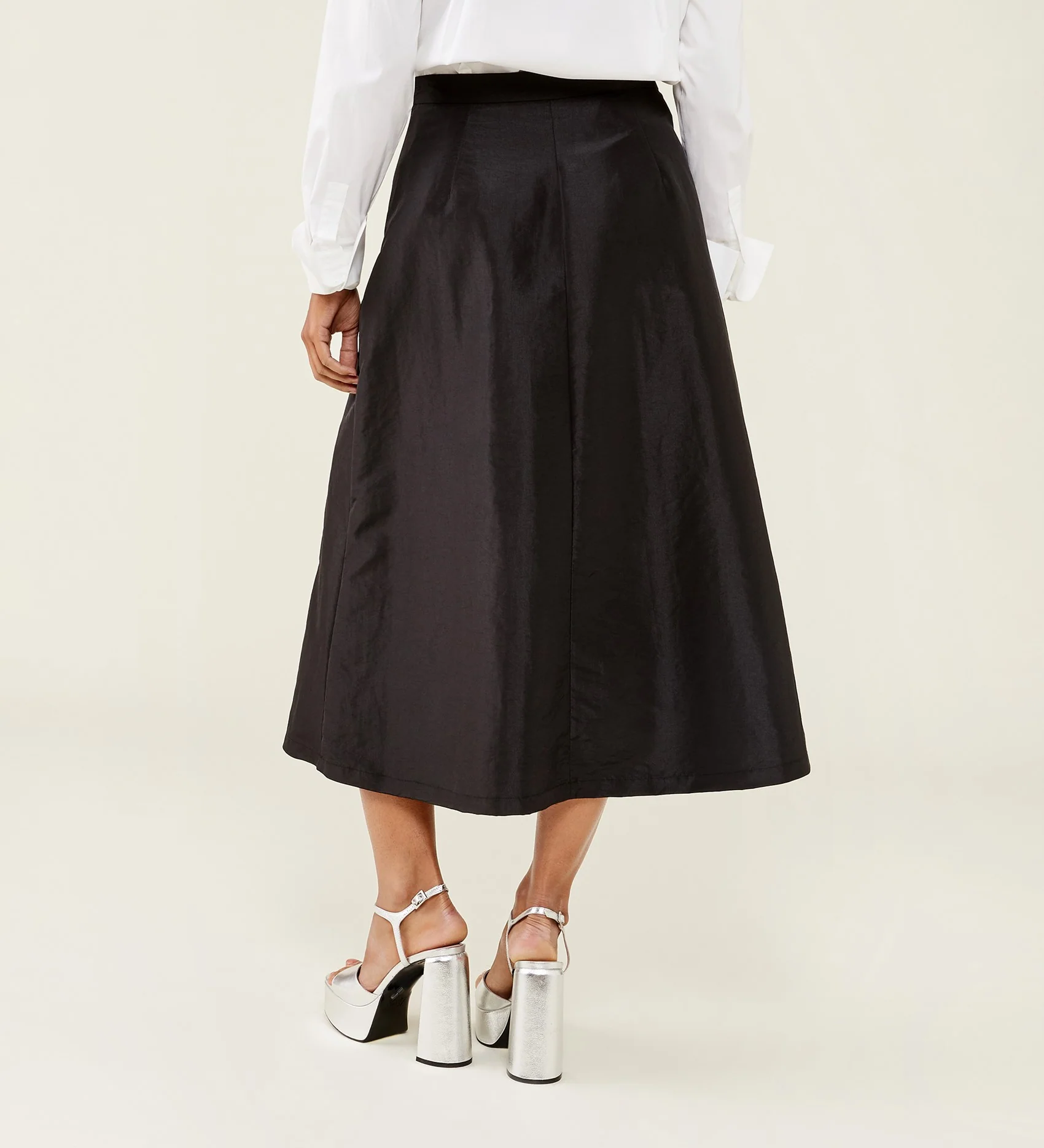 Naia Black Taffeta Skirt - Image 4