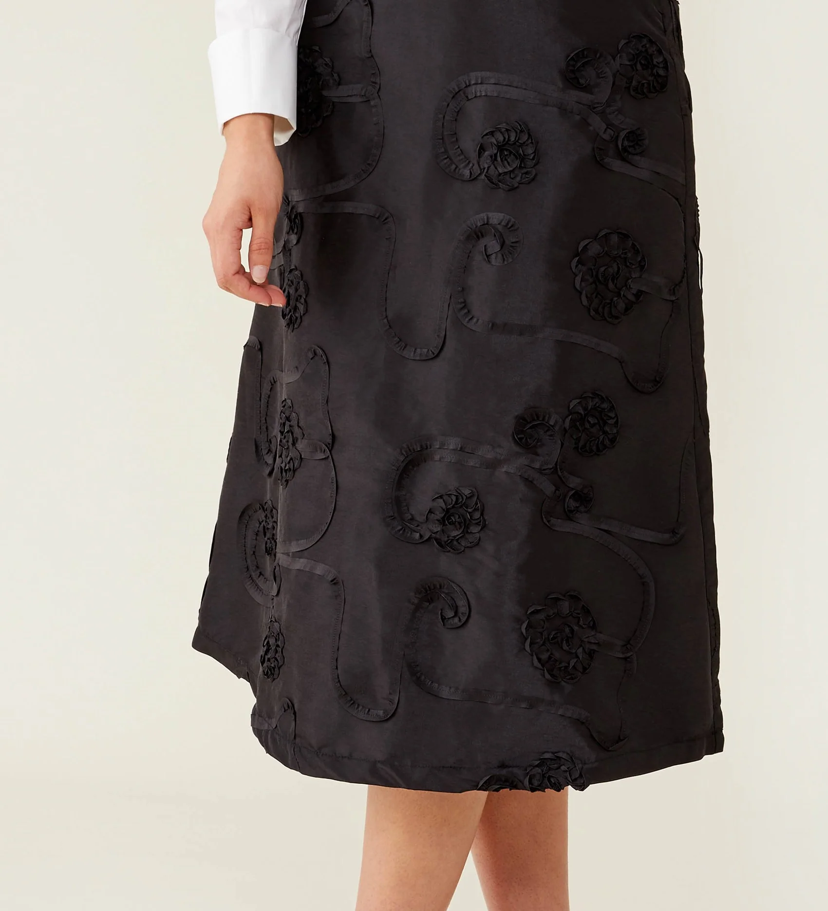 Naia Black Taffeta Skirt - Image 2