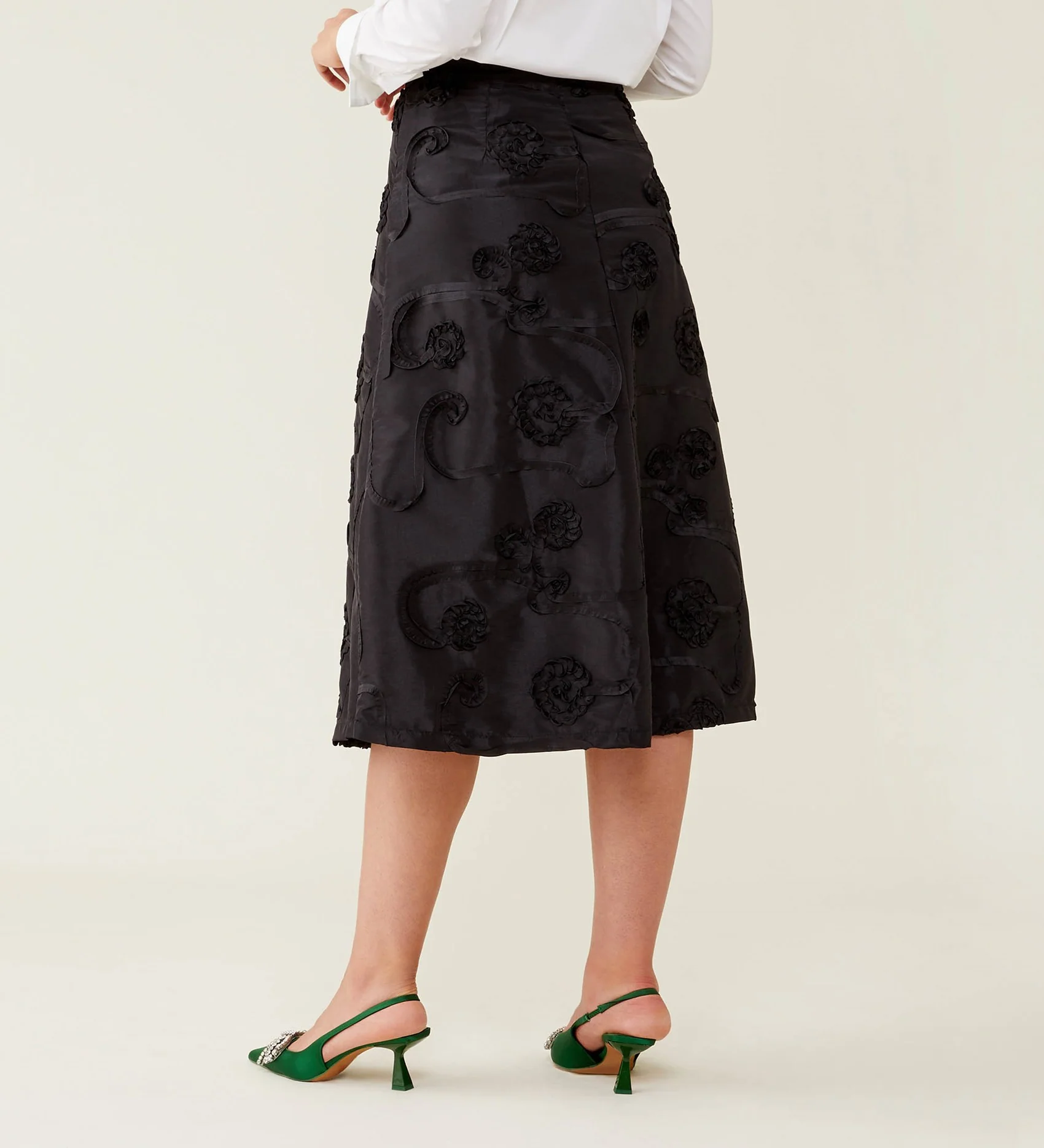 Naia Black Taffeta Skirt - Image 3