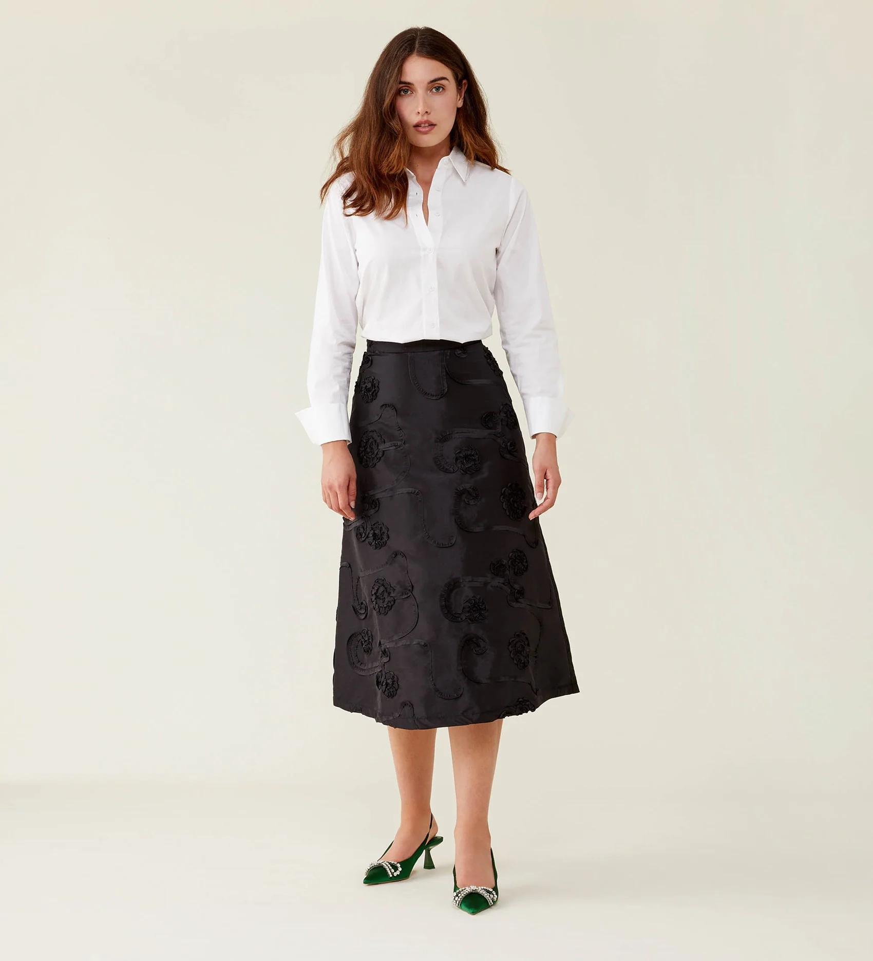 Naia Black Taffeta Skirt - Image 4