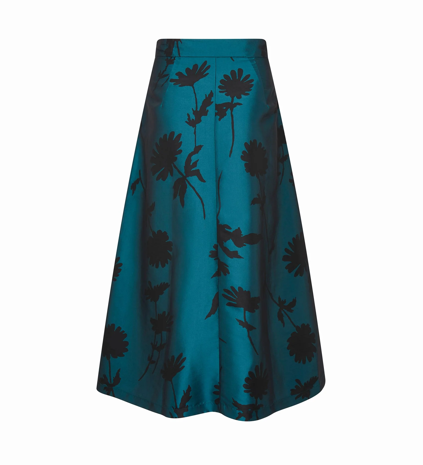 Naia Taffeta Teal Floral Skirt - Image 6