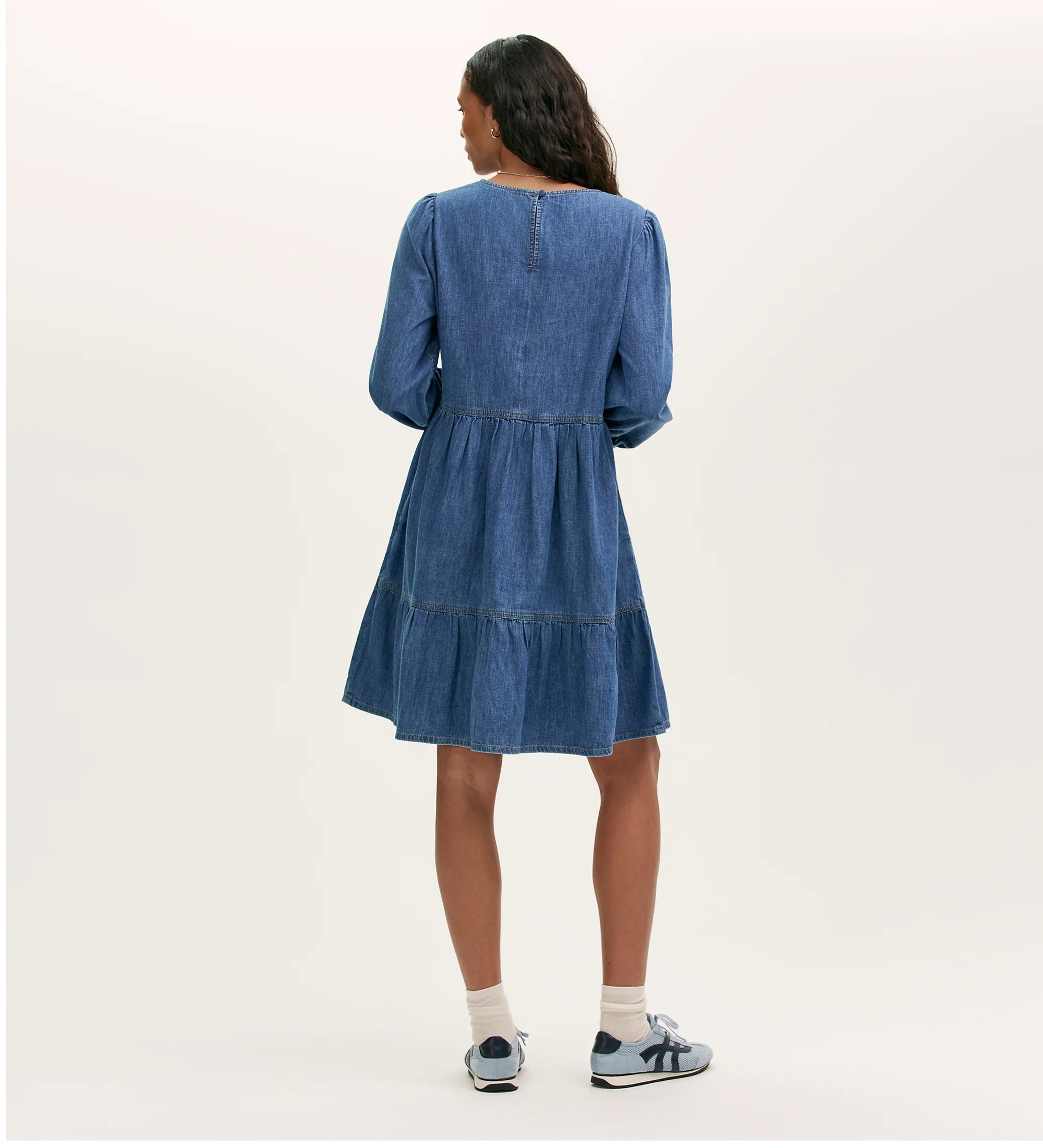 Nancy Light Blue Denim Dress - Image 4