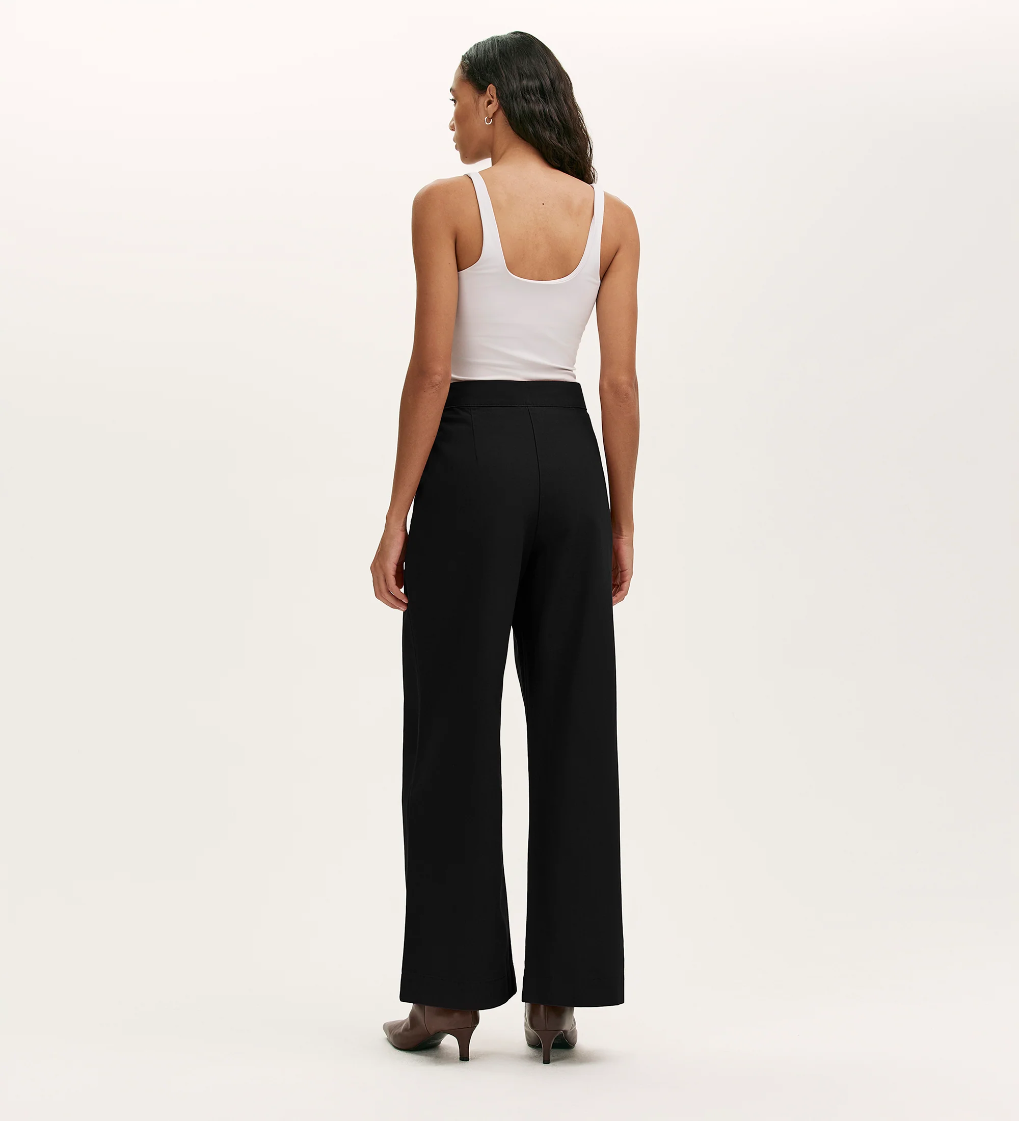 Nellie Black Canvas Wide Leg Trousers - Image 4