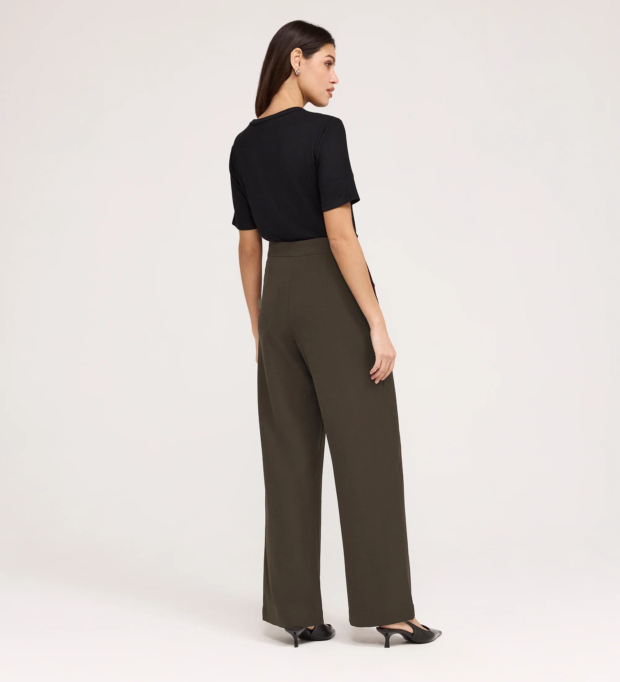 Nellie Mushroom Gaberdine Twill Wide Leg Trousers - Image 4