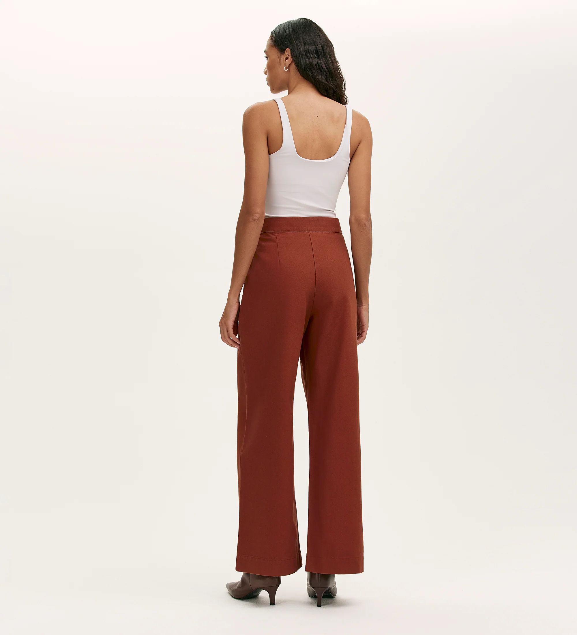 Nellie Terracotta Canvas Wide Leg Trousers - Image 4