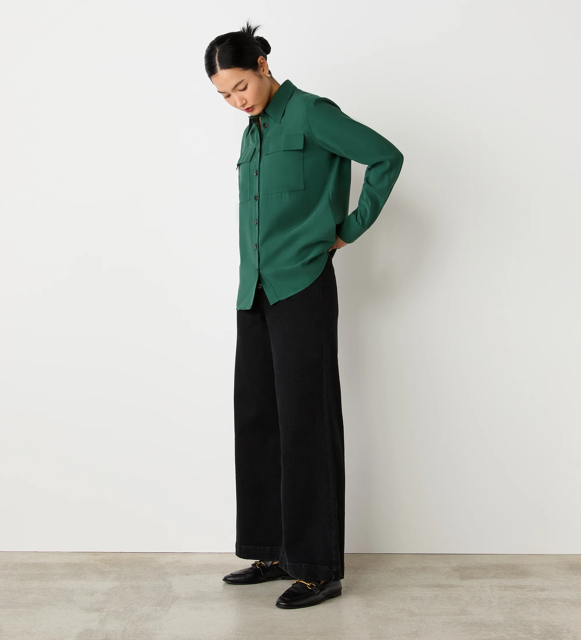 Nicola Dark Green Utility Shirt - Image 4