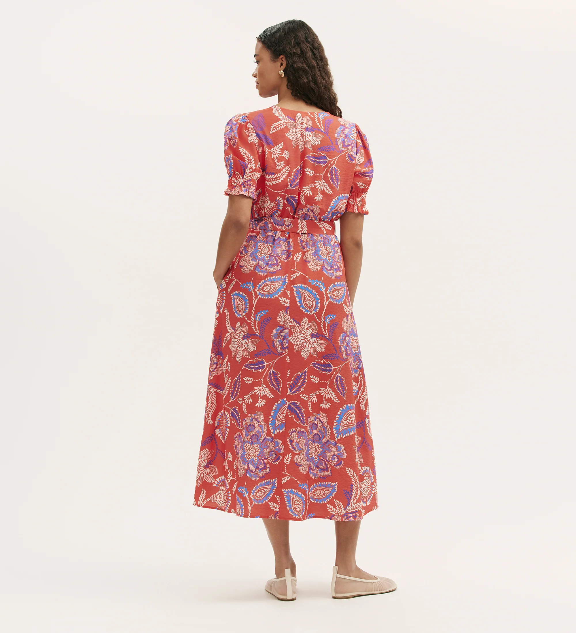 Nicoleta Coral Floral Midi Dress - Image 5