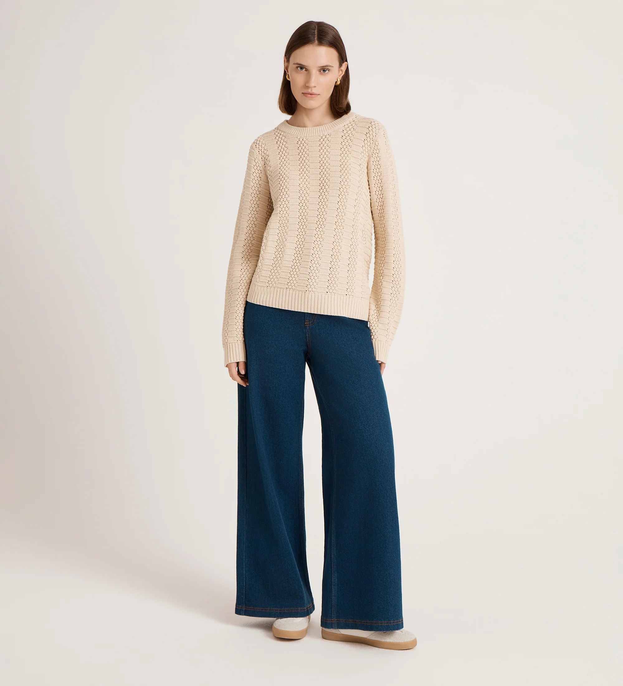 Nova Oatmeal Knitted Jumper - Image 3