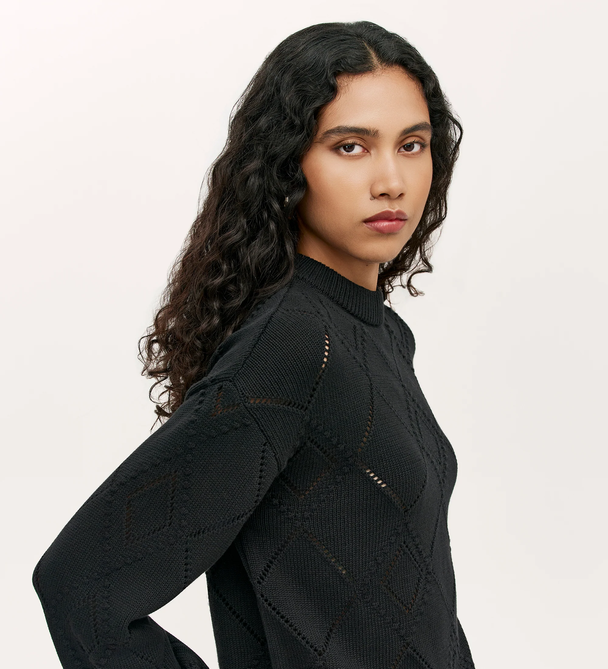 Odette Black Knitted Jumper - Image 3