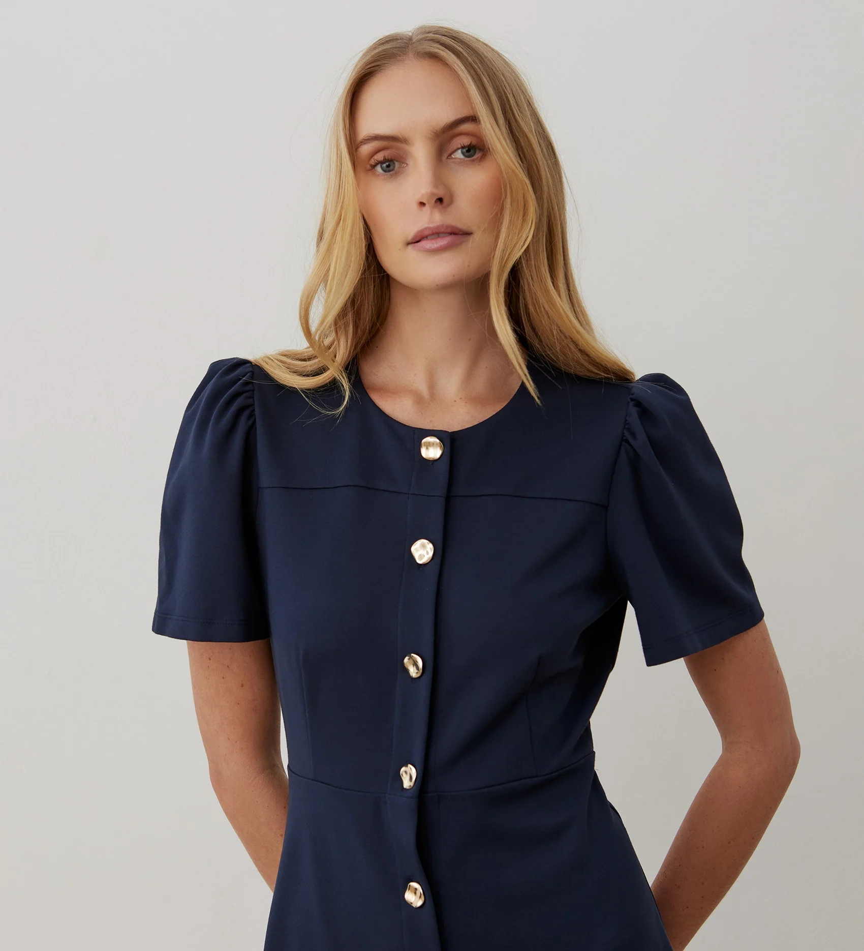 Paloma Navy Ponte Jersey Dress - Image 2