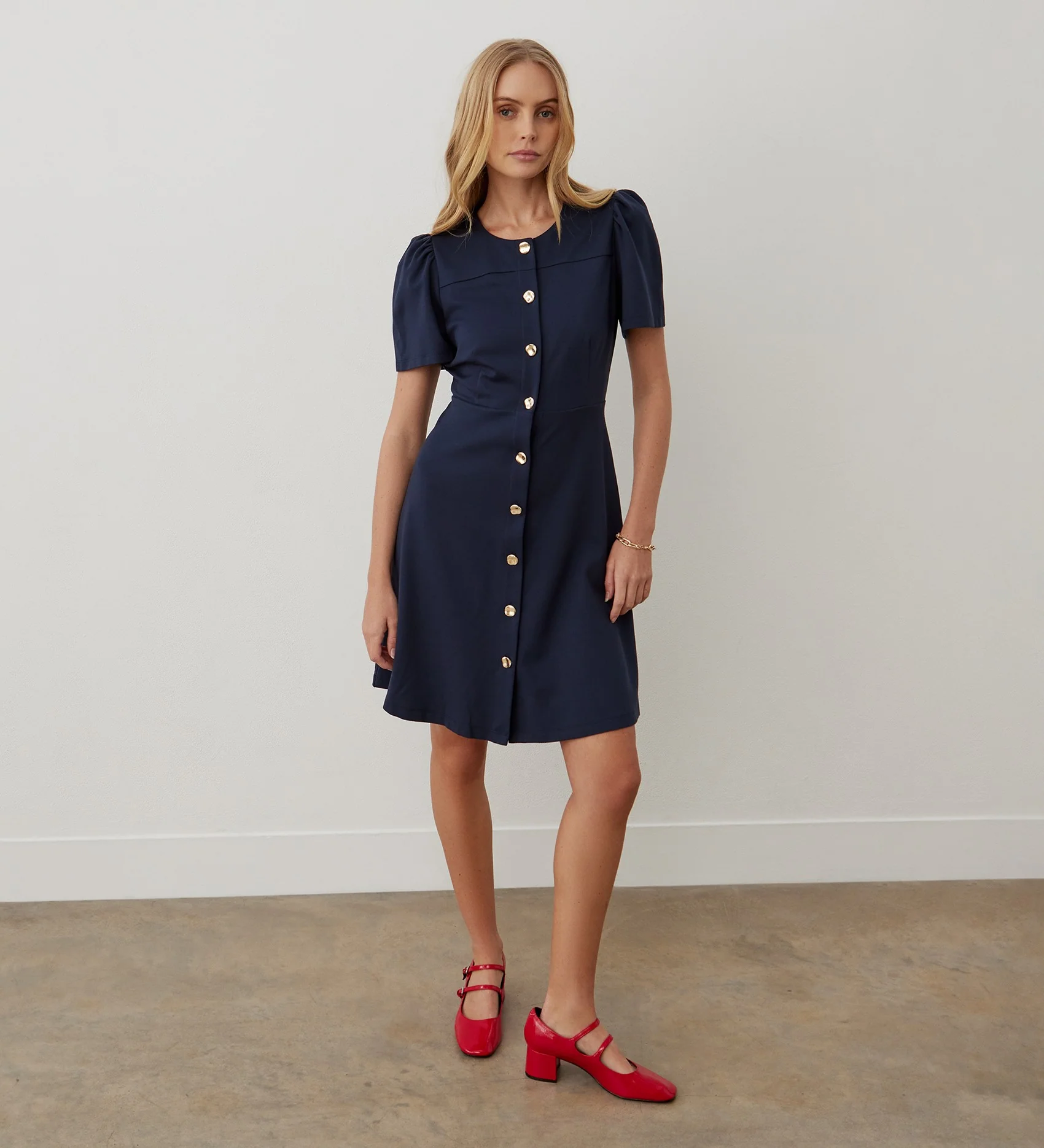 Paloma Navy Ponte Jersey Dress - Image 3