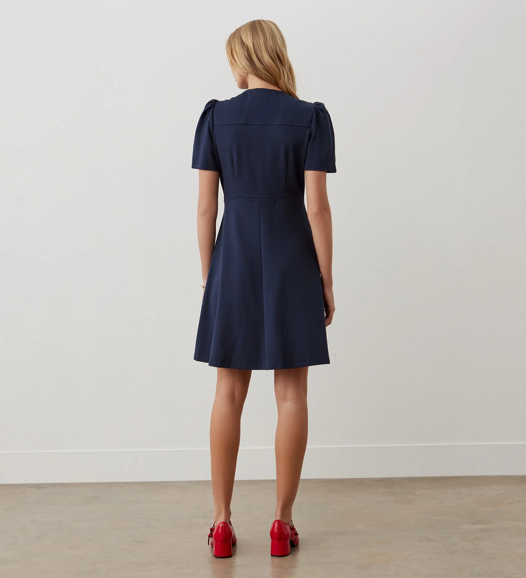 Paloma Navy Ponte Jersey Dress - Image 4
