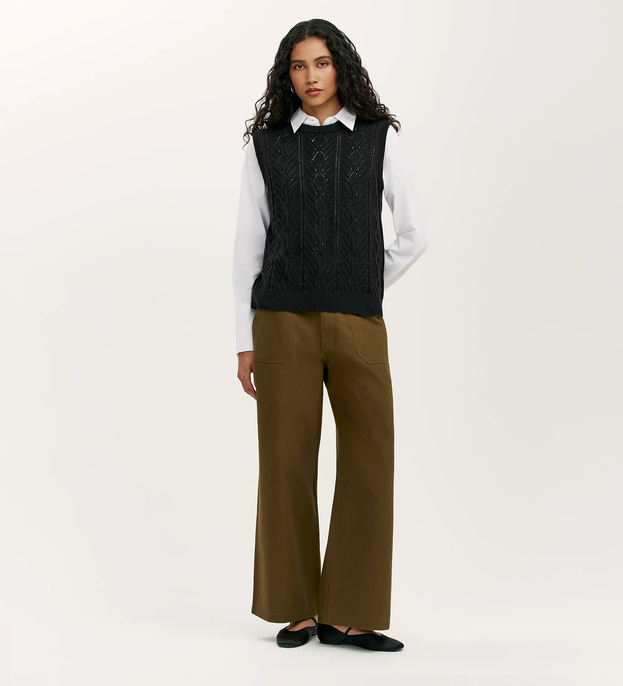 Prim Black Knitted Vest - Image 2