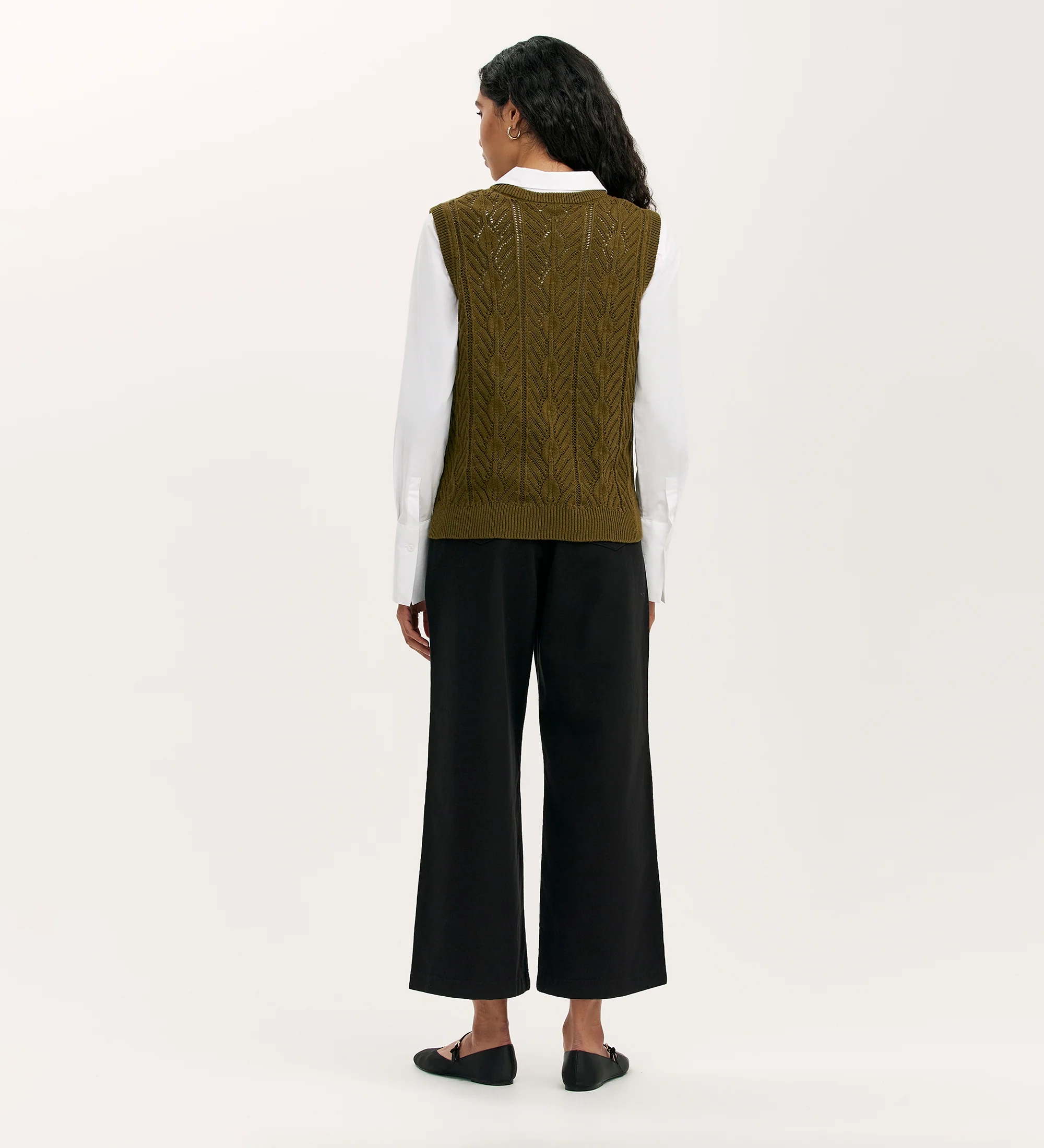 Prim Khaki Knitted Vest - Image 4