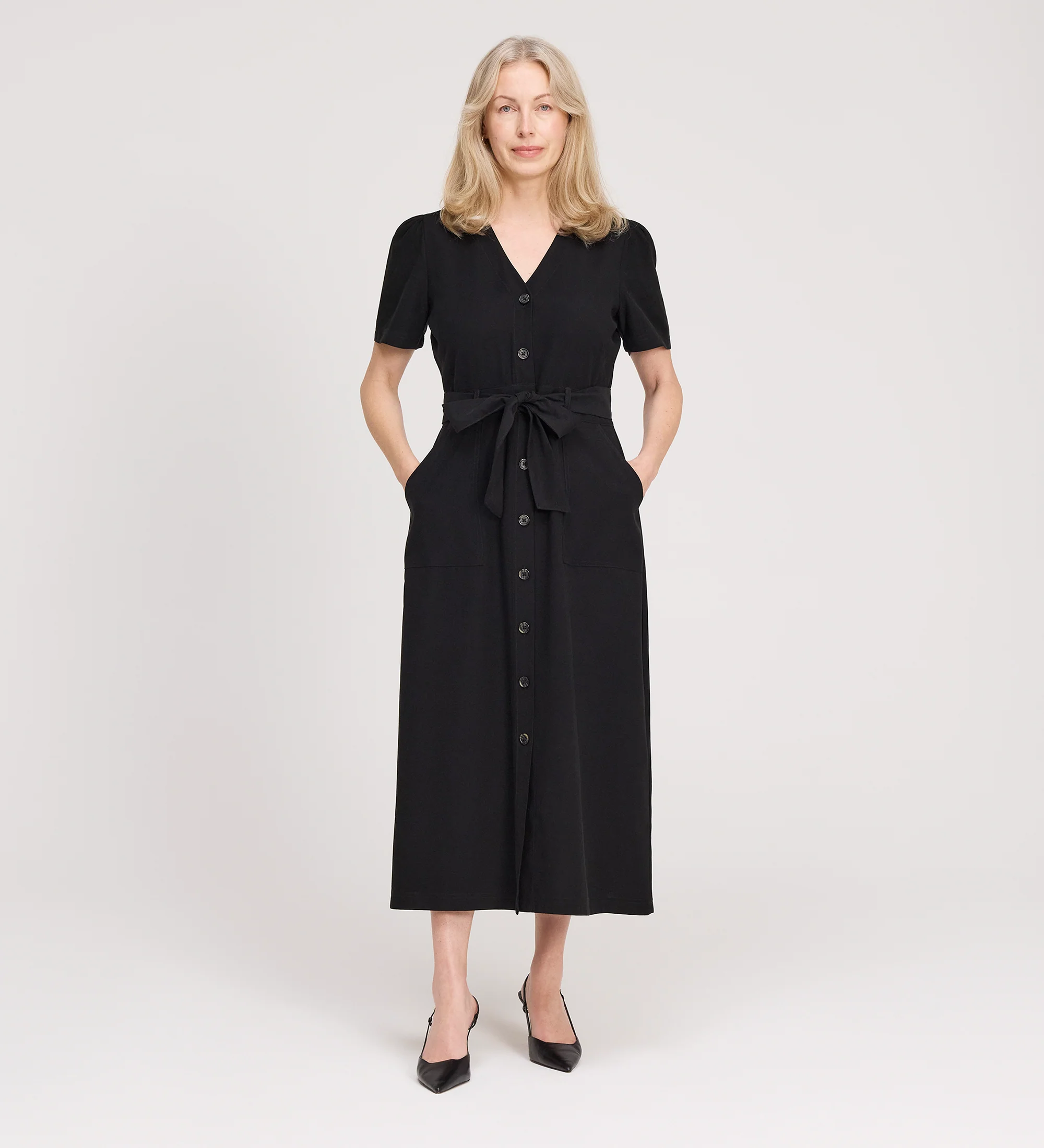 Priscilla Black Cupro Midi Dress