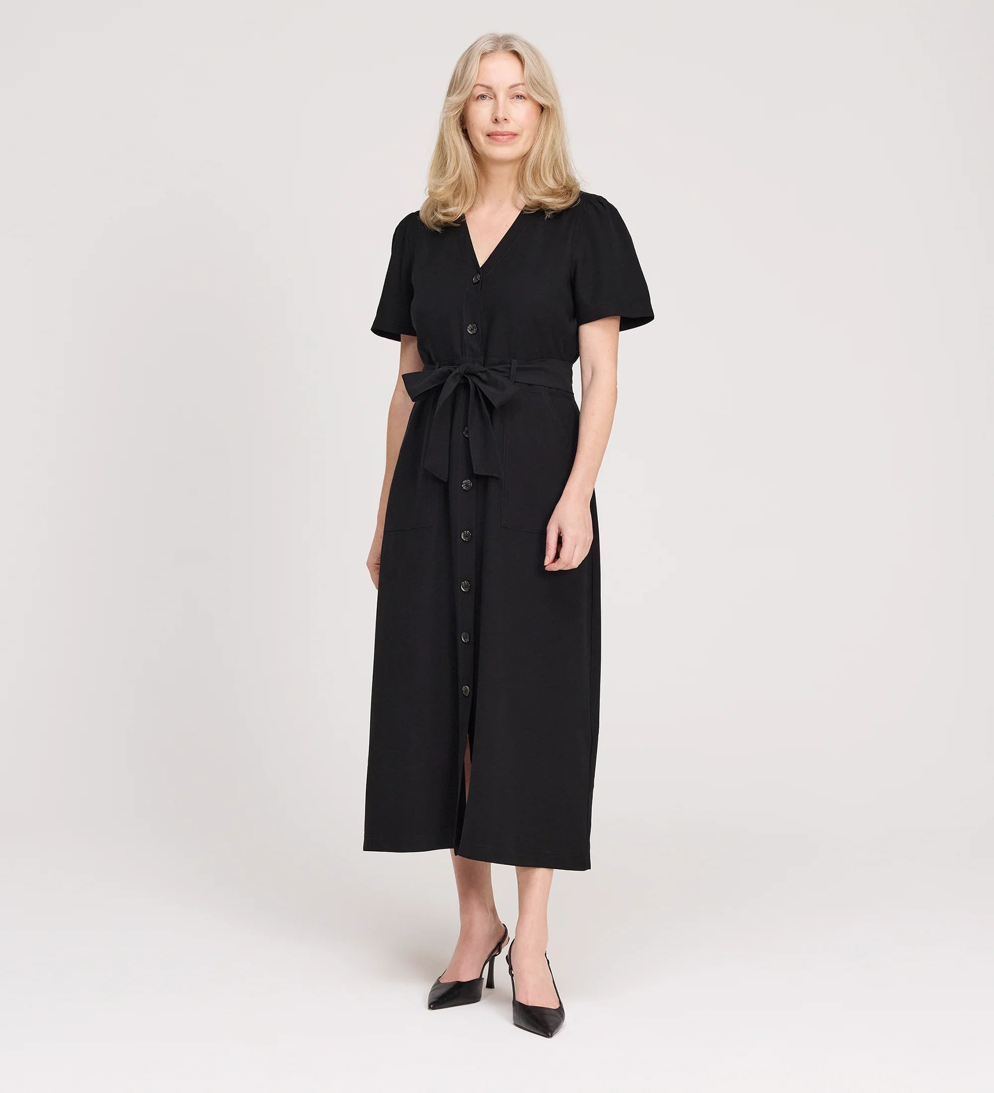 Priscilla Black Cupro Midi Dress - Image 3