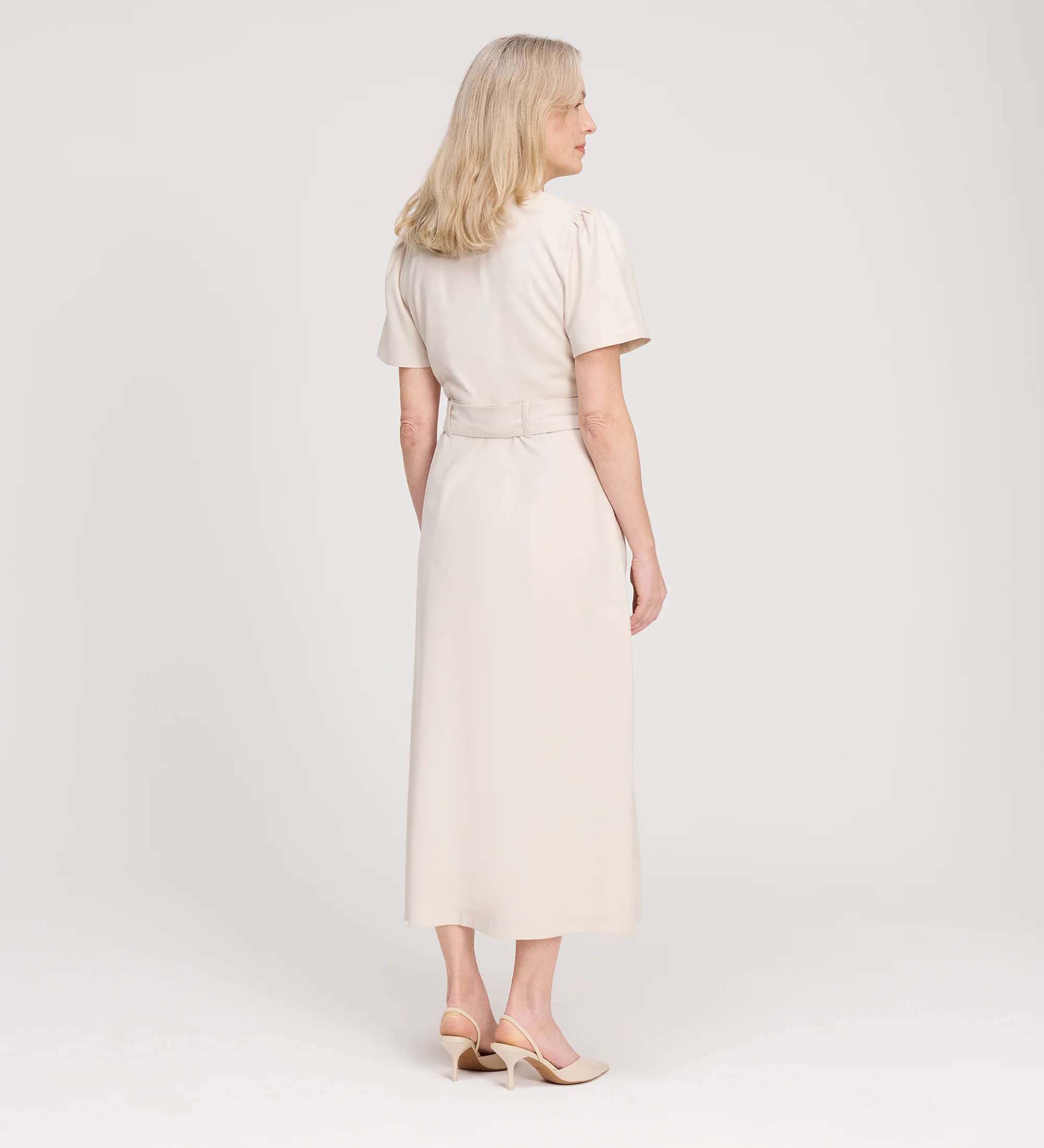 Priscilla Stone Cupro Midi Dress - Image 5
