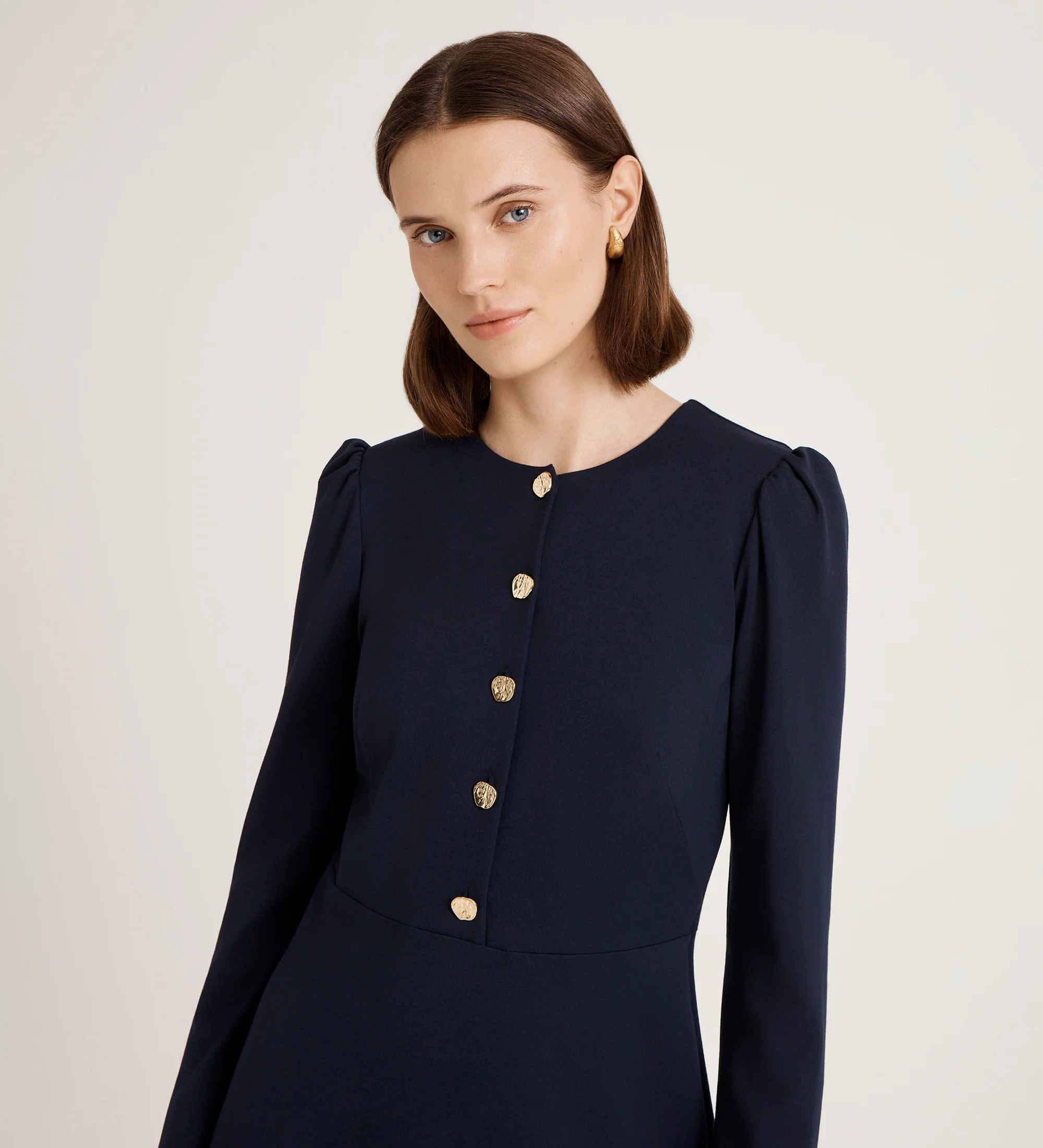 Rae Navy Ponte Jersey Short Dress - Image 3