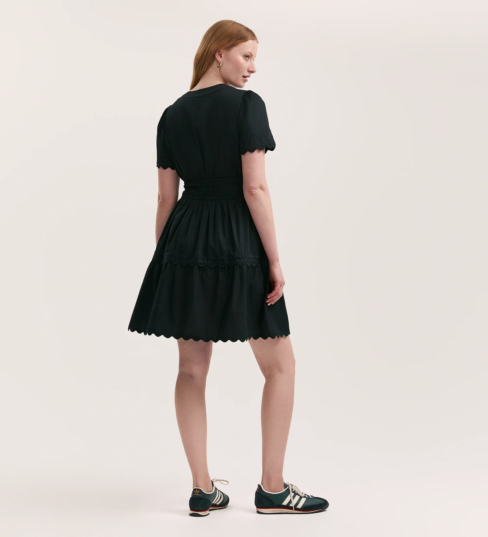 Reece Black Ric Rac Trim Cotton Short Dress - Image 4