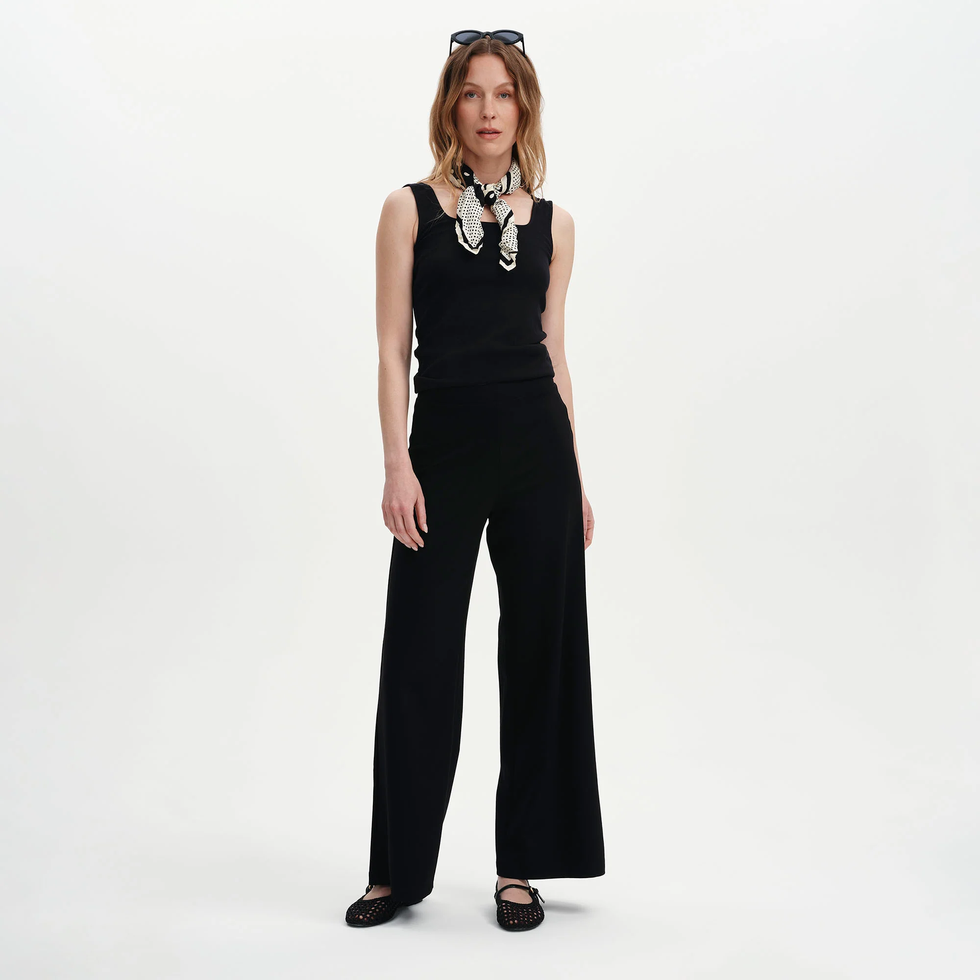 Reyna Black Ponte Jersey Wide Leg Trousers - Image 5
