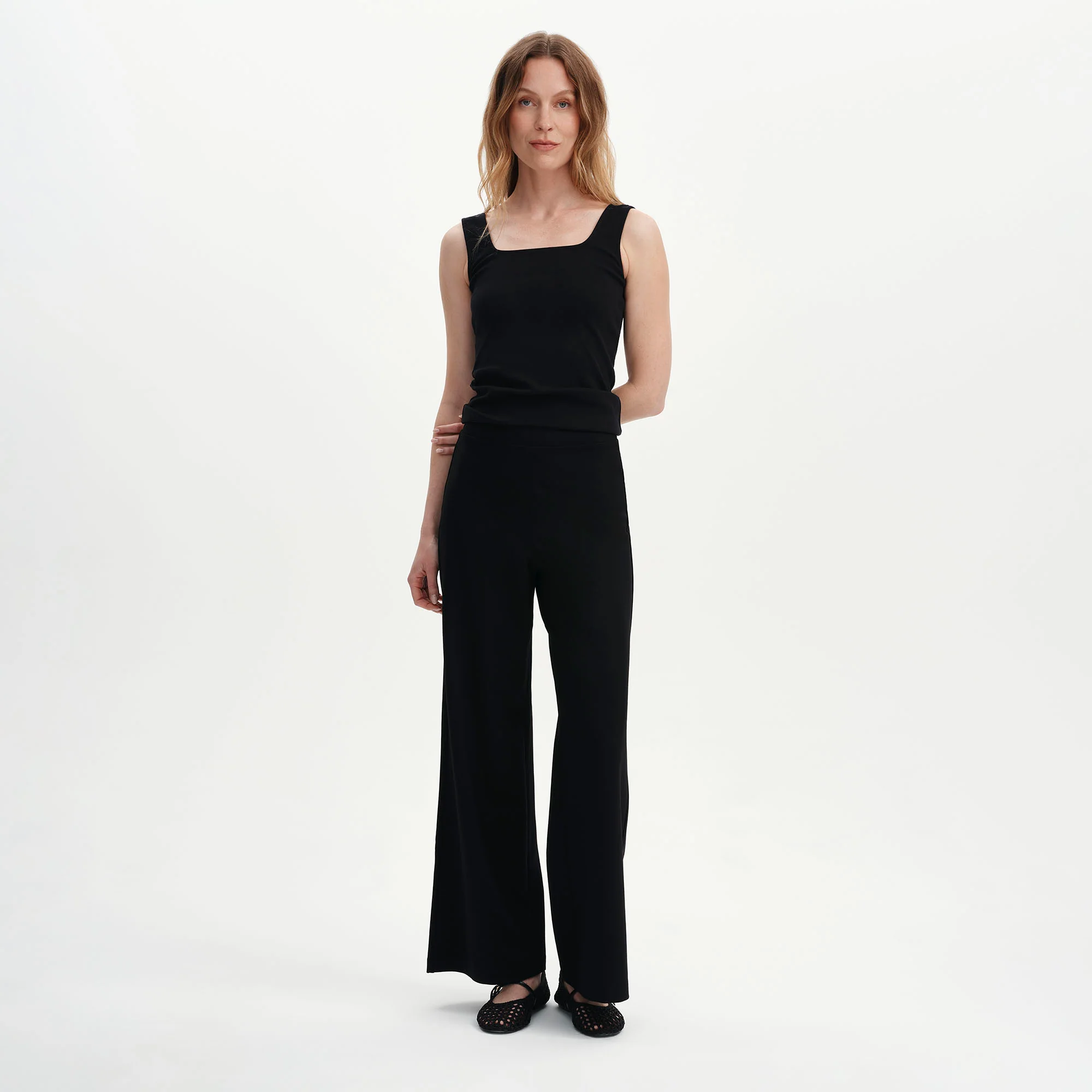 Reyna Black Ponte Jersey Wide Leg Trousers - Image 6