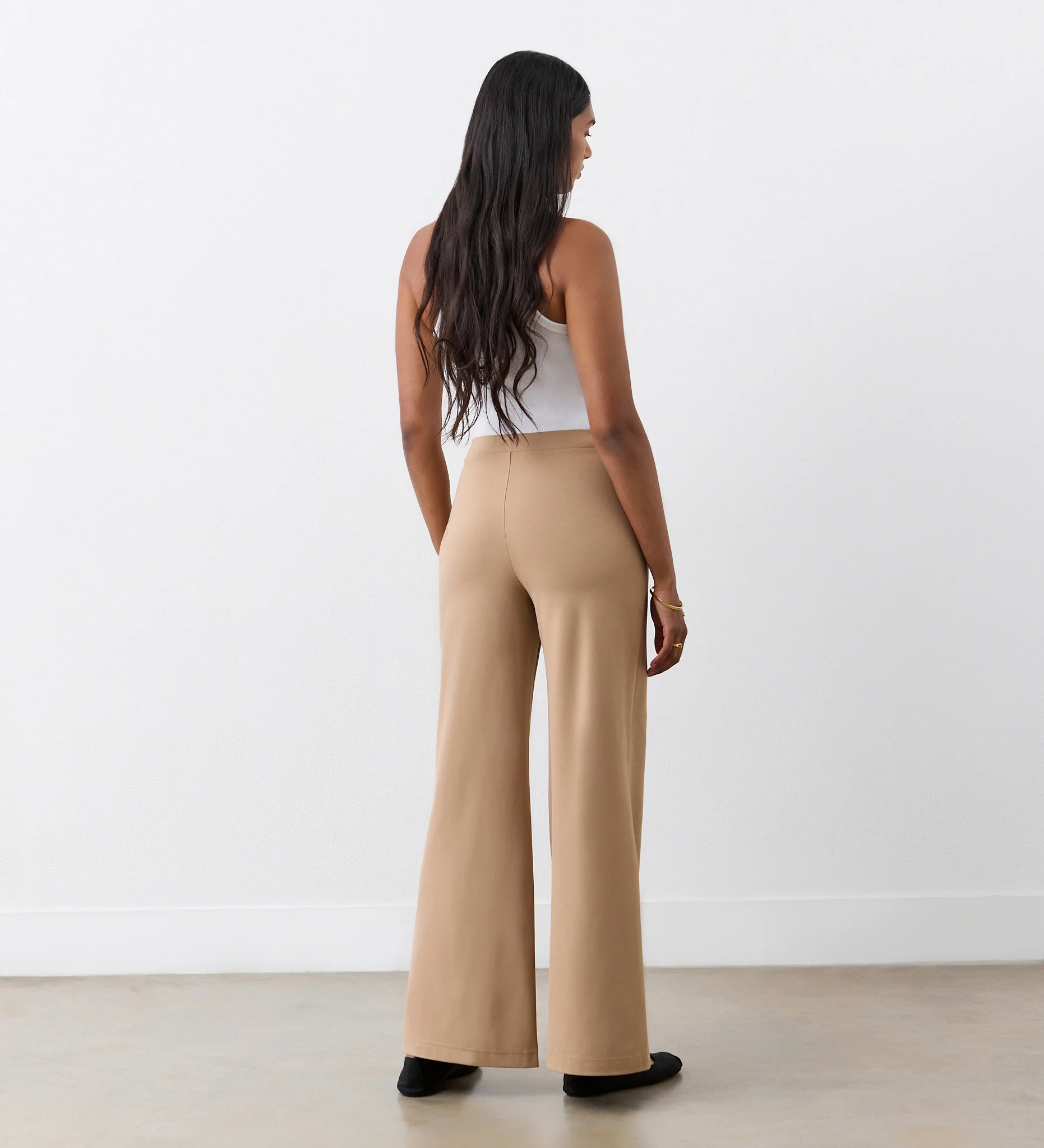 Reyna Camel Ponte Jersey Wide Leg Trousers - Image 4