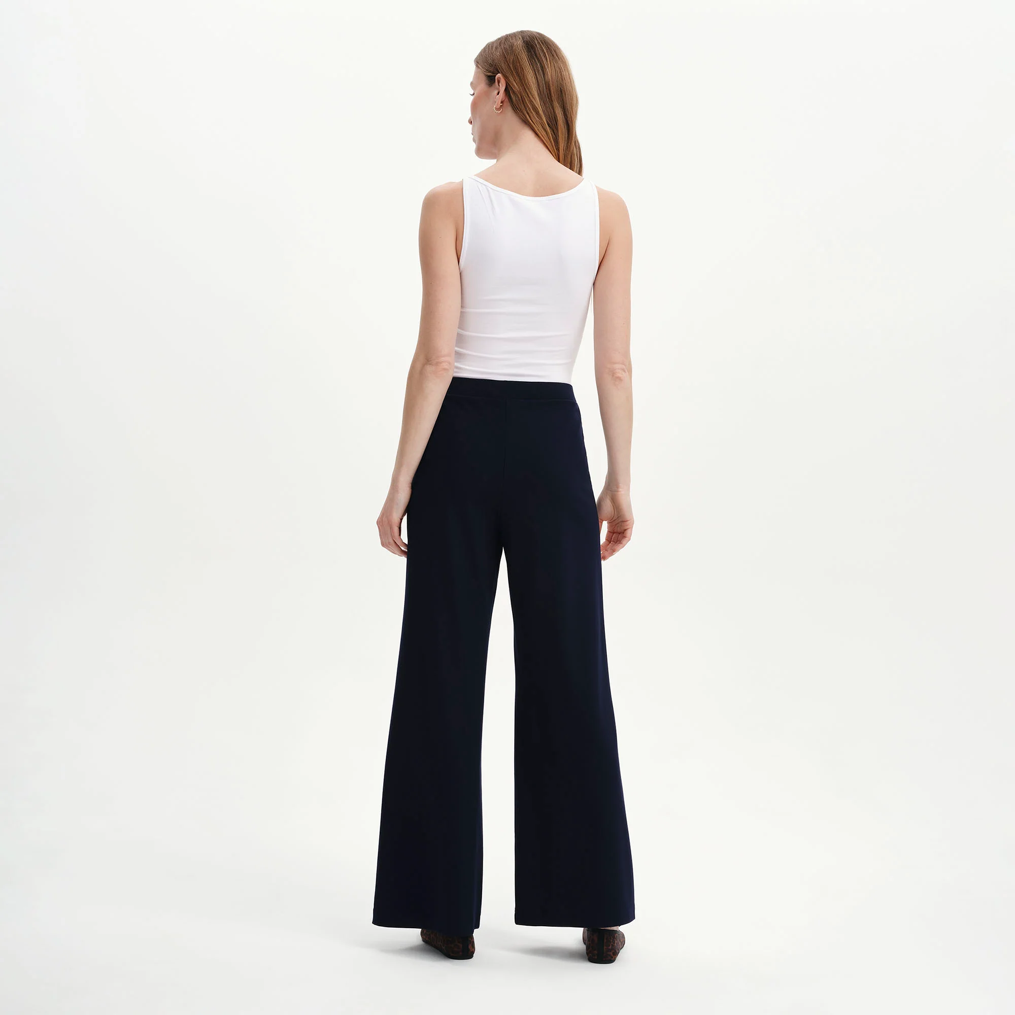 Reyna Navy Ponte Jersey Wide Leg Trousers - Image 5