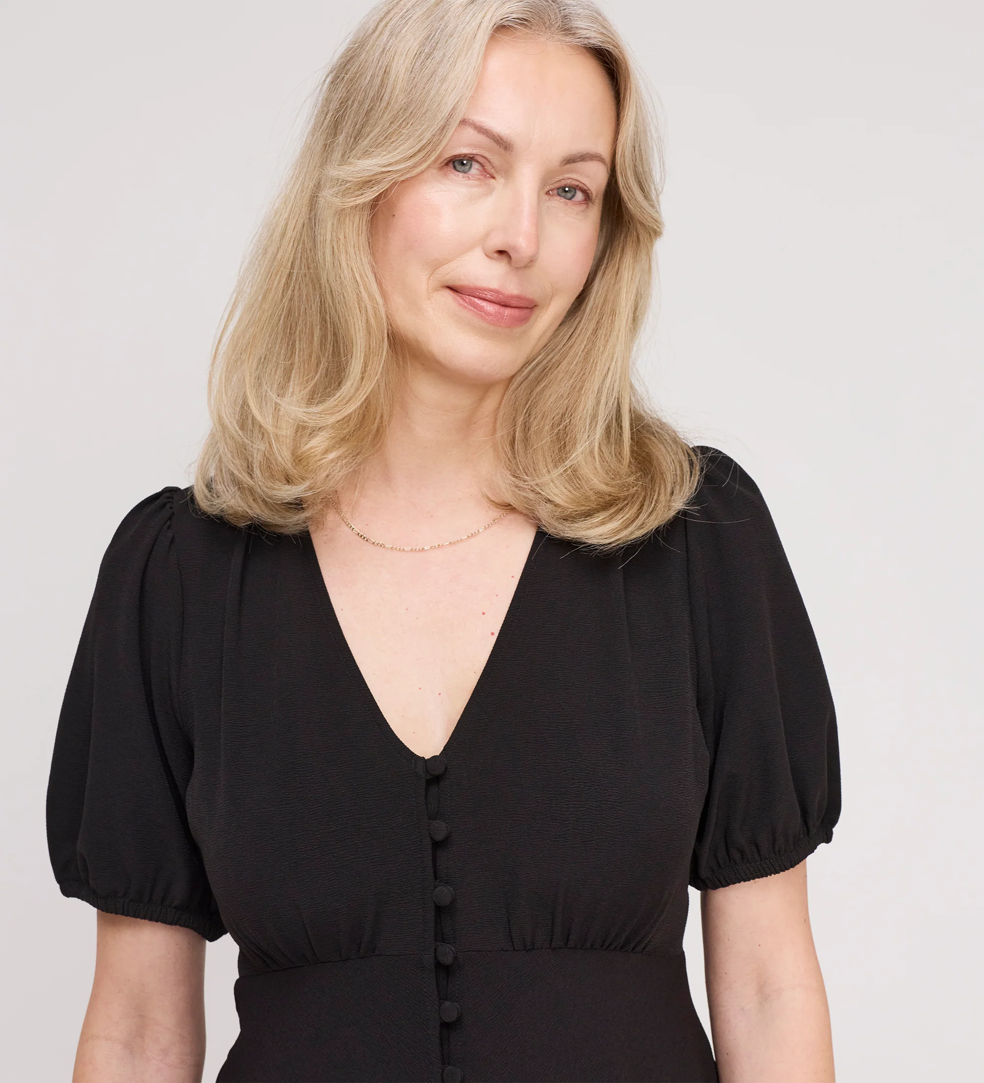 Robyn Black Button Through Midi Dress - Image 2