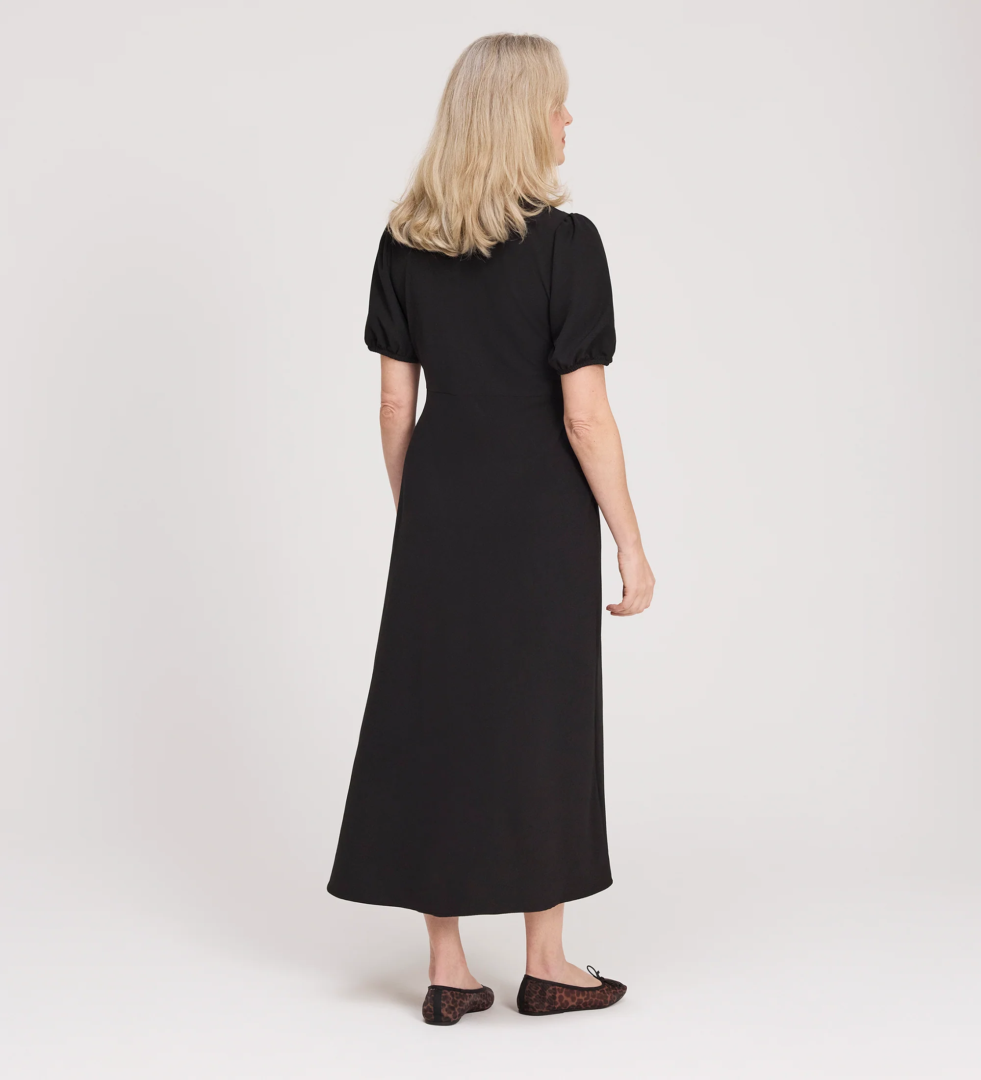 Robyn Black Button Through Midi Dress - Image 4