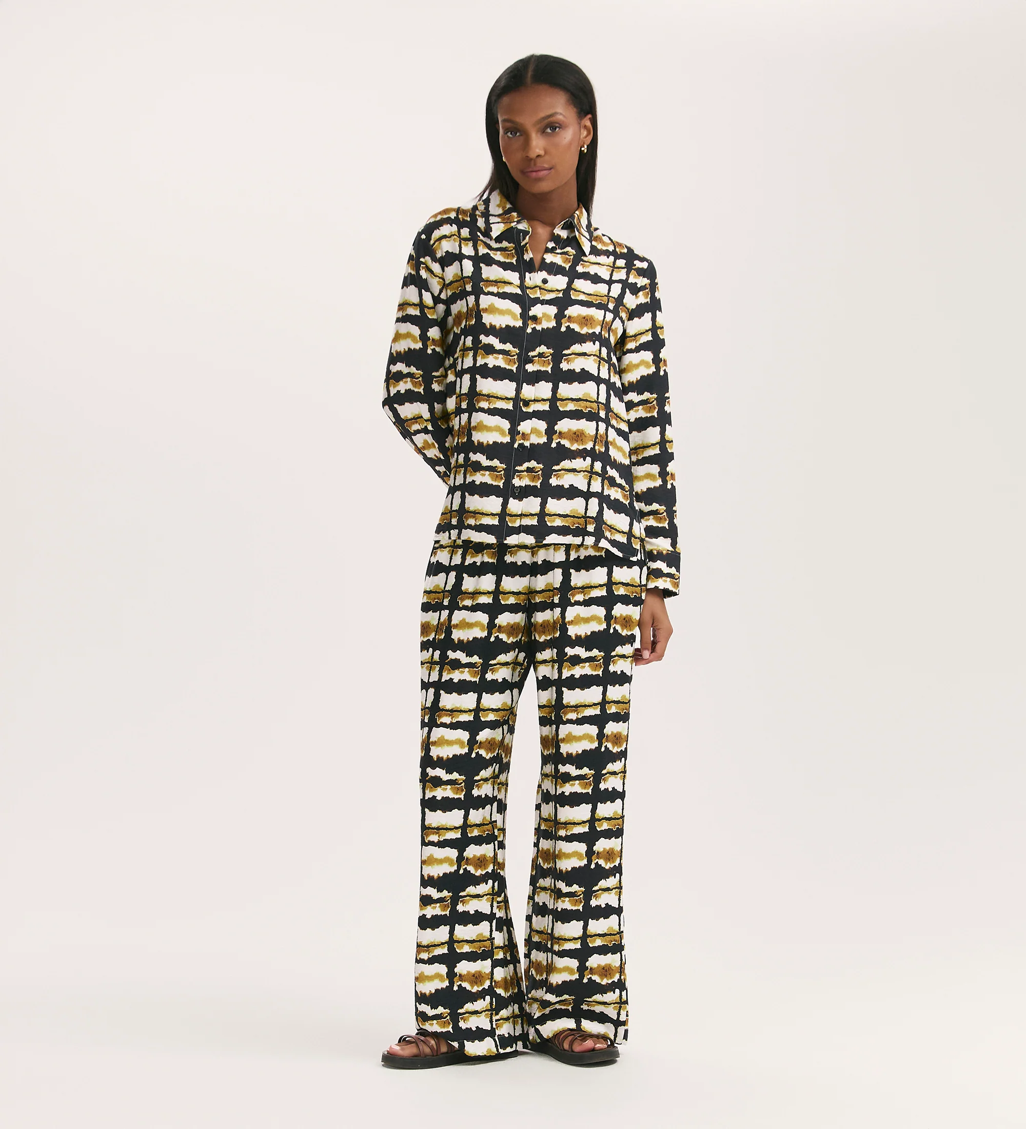 Roma Black Tie Dye Button Through Shirt - Image 4