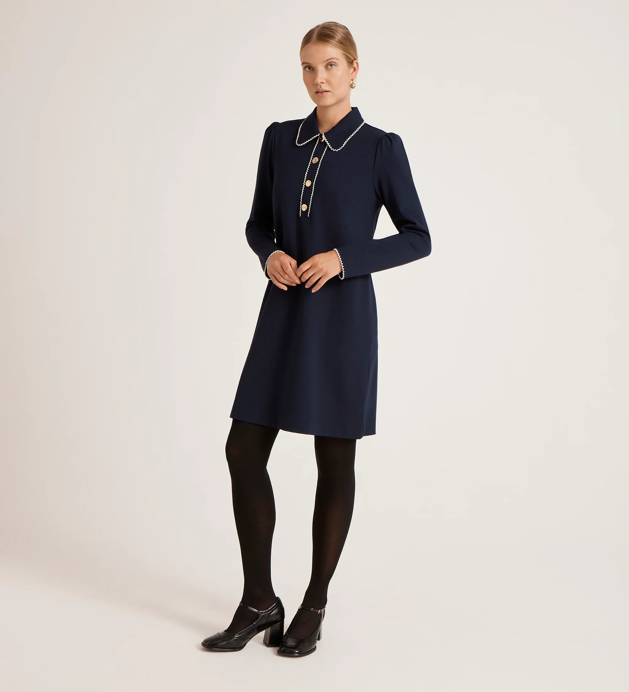 Ronnie Navy Ponte Jersey Mini Dress - Image 4