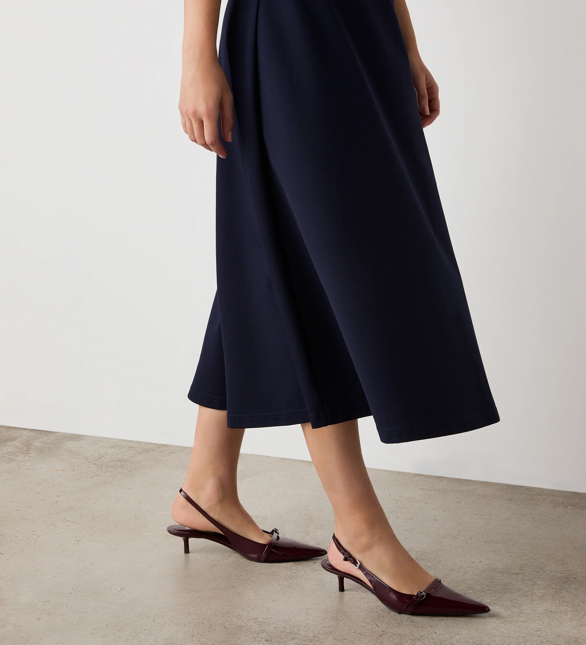 Ruth Navy Ponte Jersey Midi Skirt - Image 3