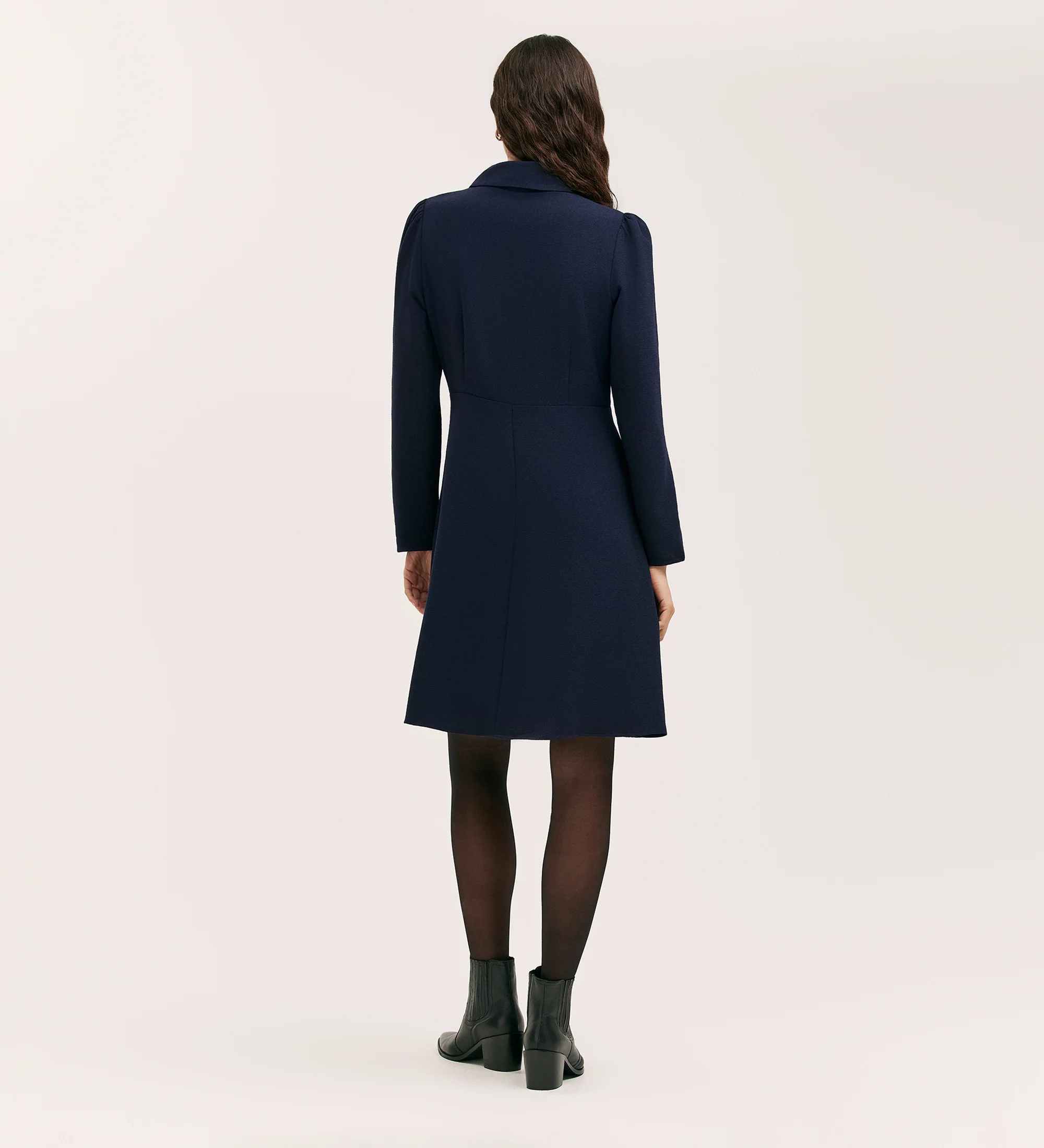 Sabine Navy Crepe Short Dress - Image 5