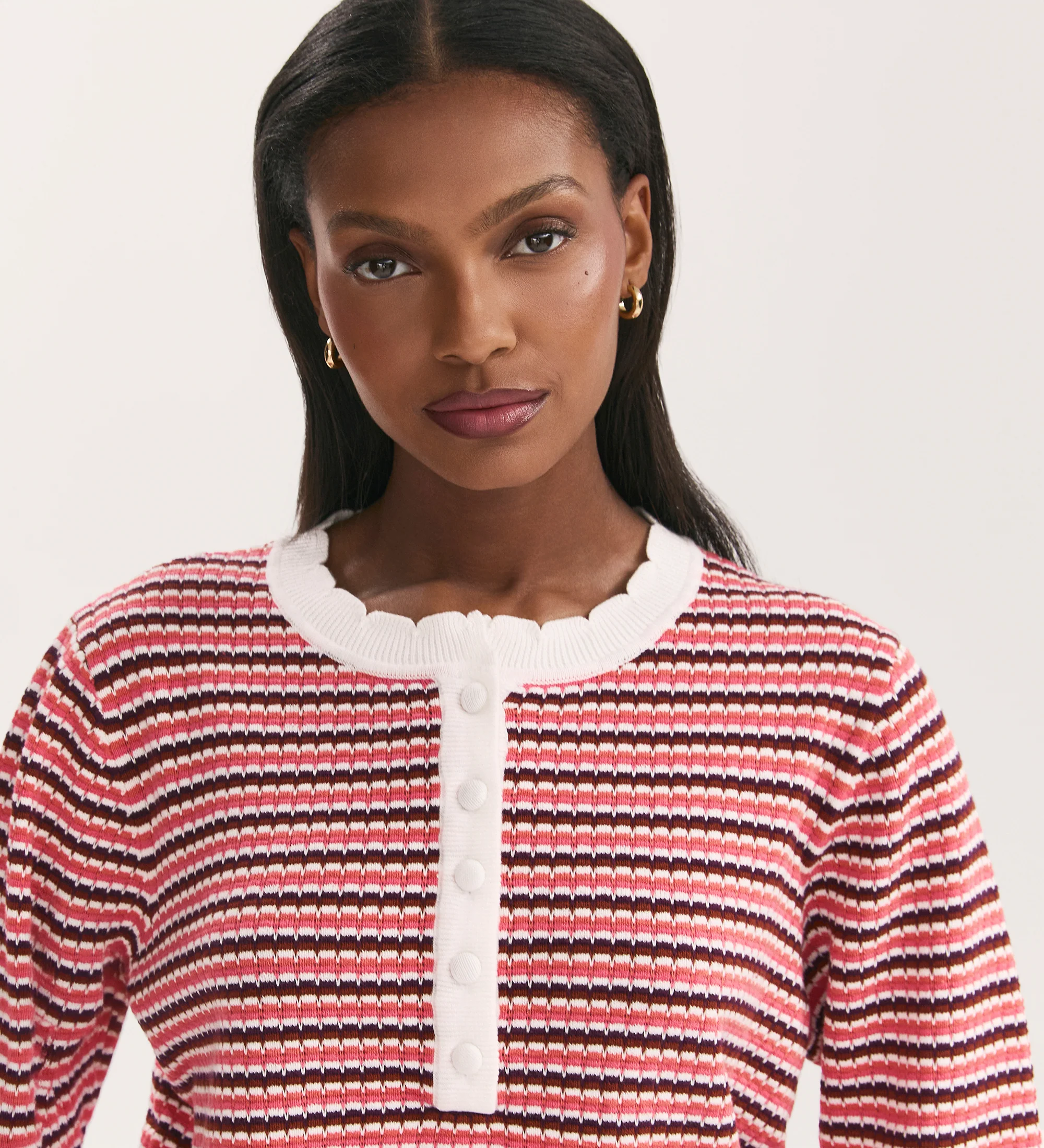 Sanne Pink Stripe Jumper - Image 3