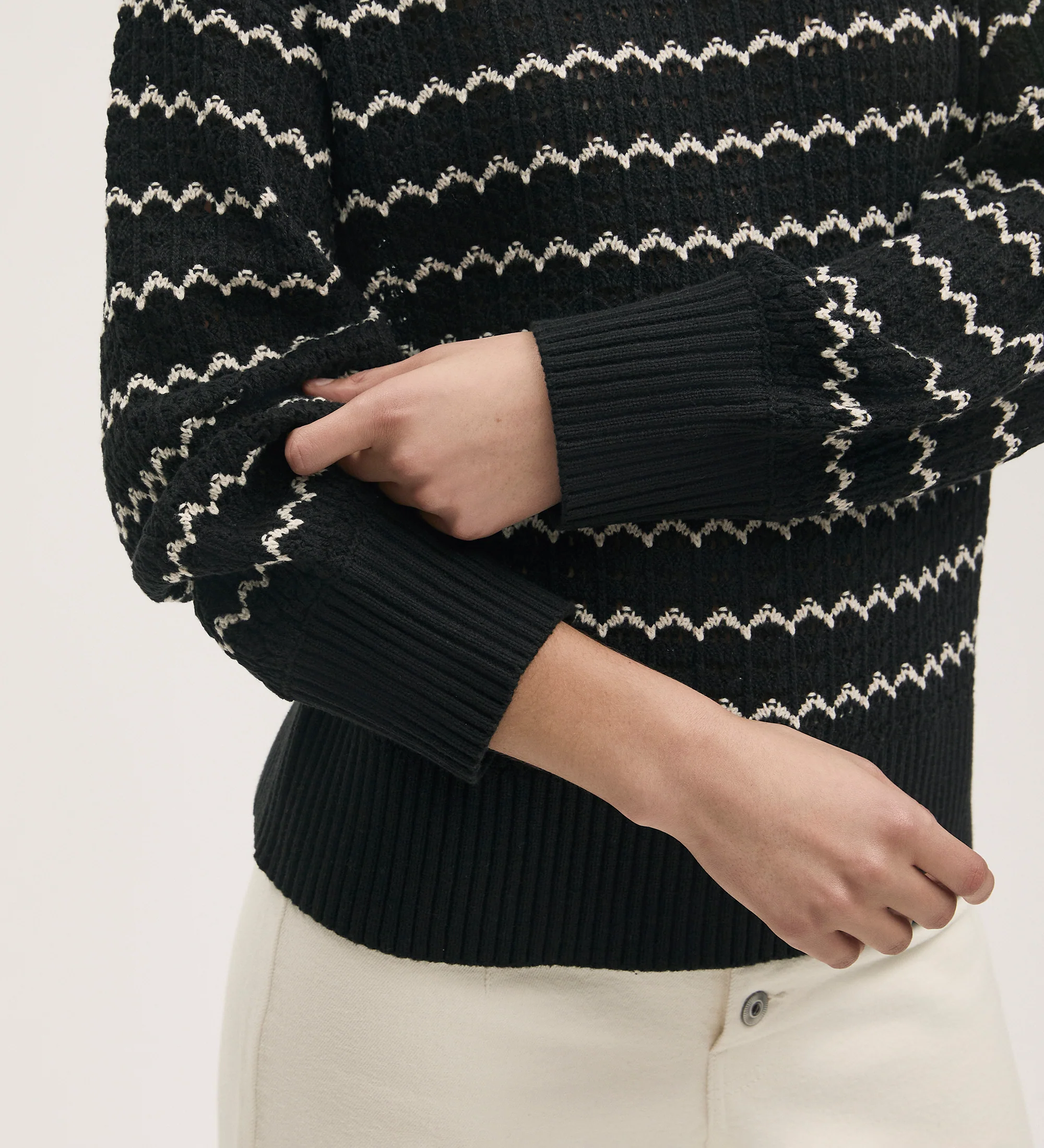 Sansa Black Crochet Jumper - Image 3