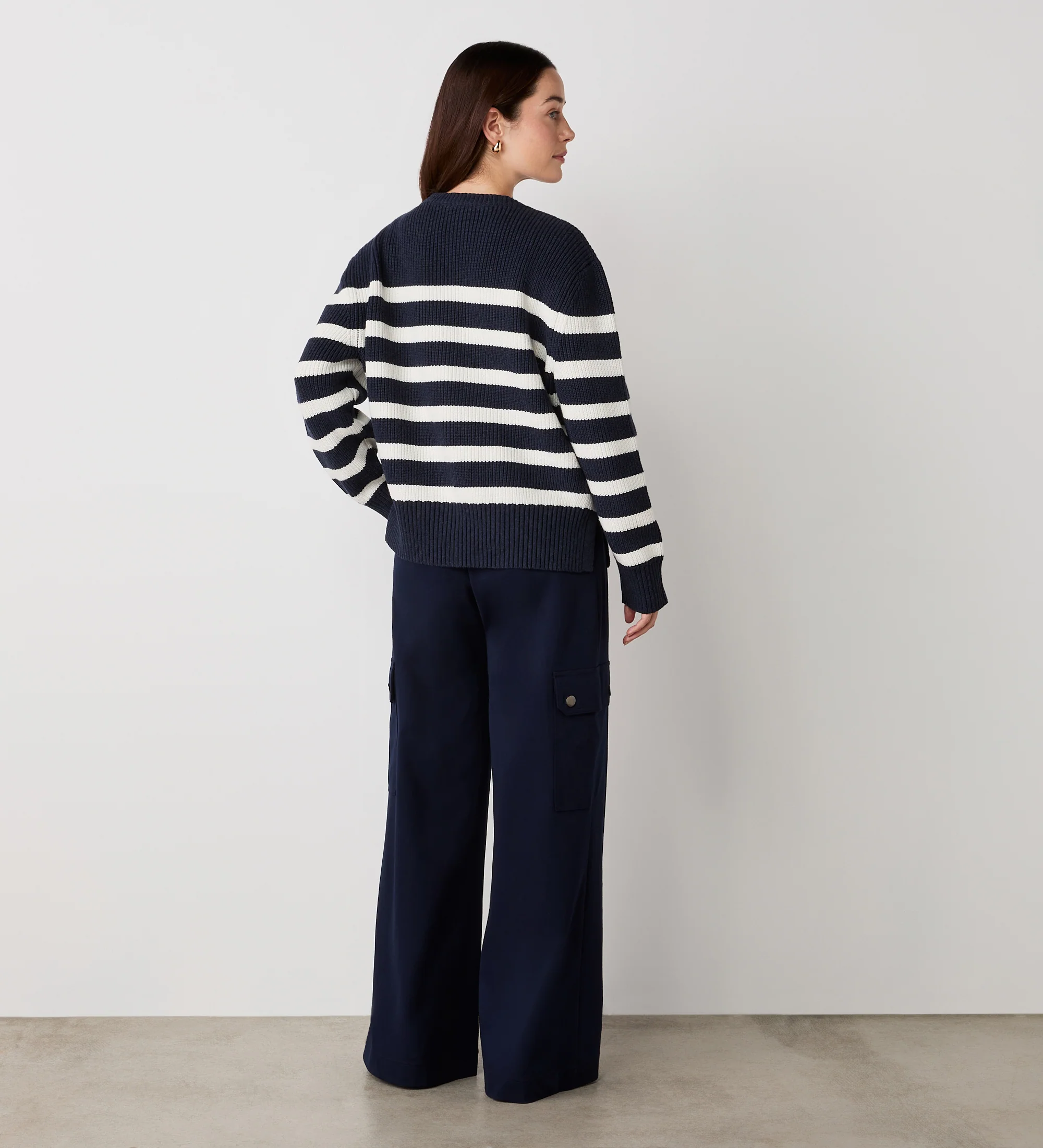 Serena Ivory Striped Knitted Jumper - Image 4