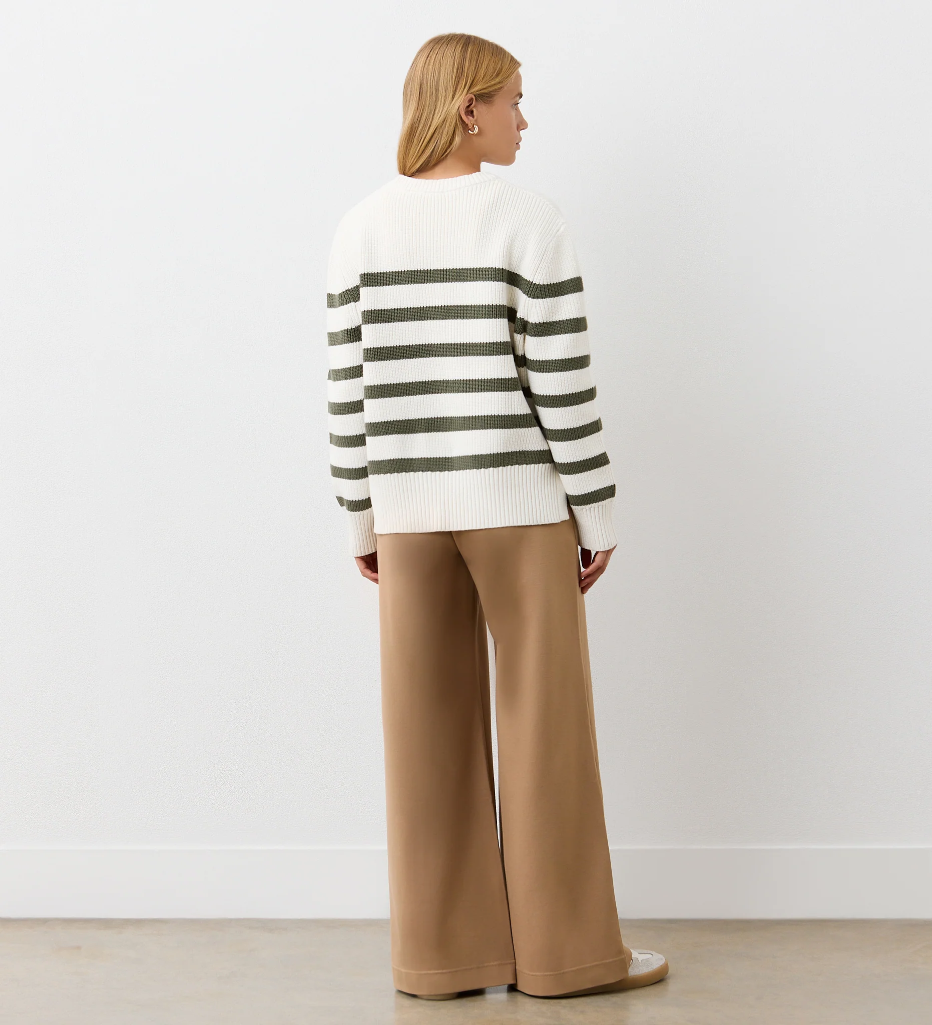 Serena Khaki Stripe Knitted Sweater - Image 4